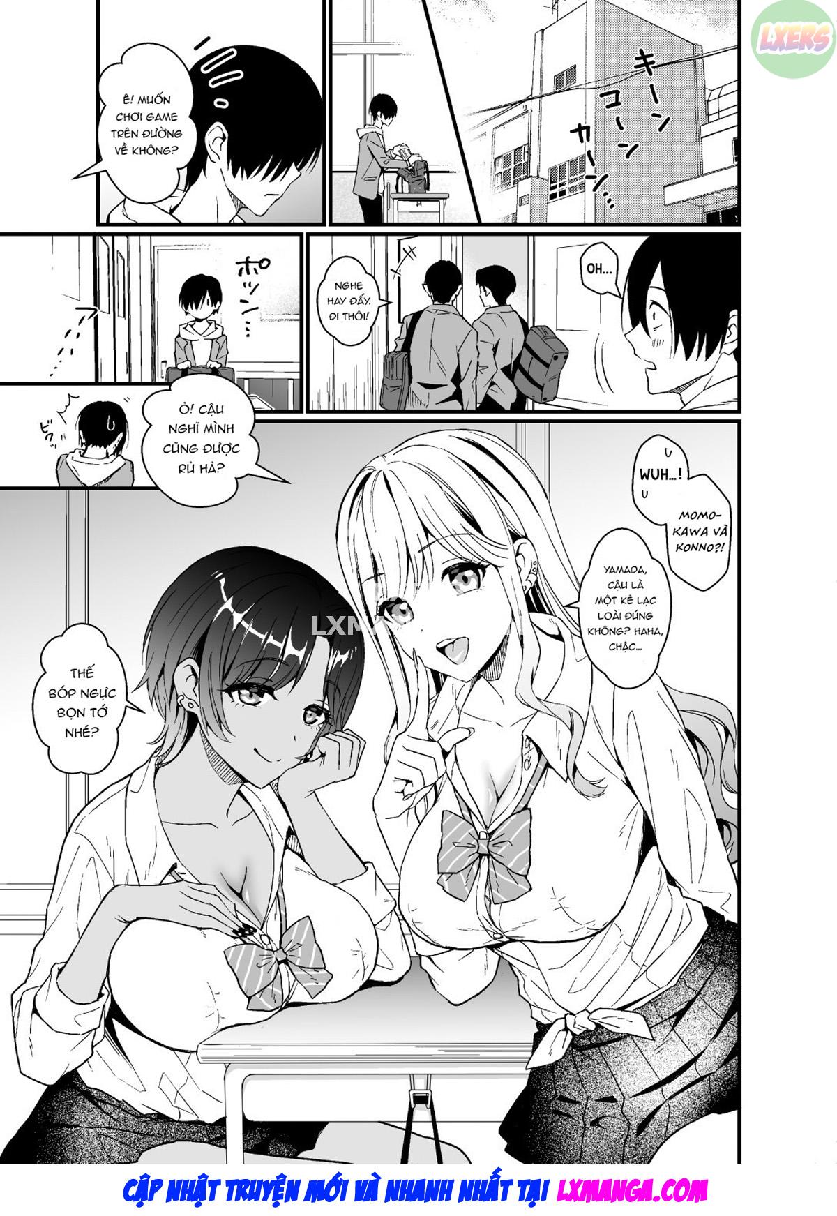 Đọc truyện hentai That Time Gyarus Asked Me To Grope Their Tits After Class - Oneshot