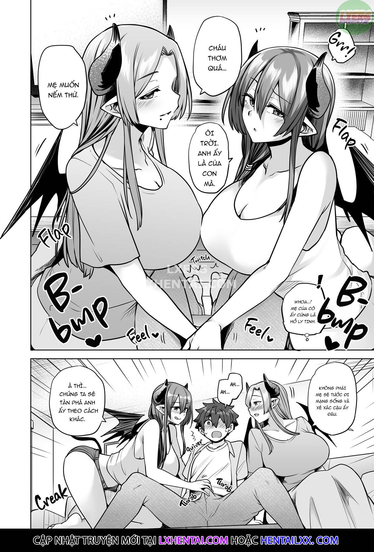 Đọc truyện hentai Những quý cô Succubus trong sứ mệnh vắt sữa - Oneshot