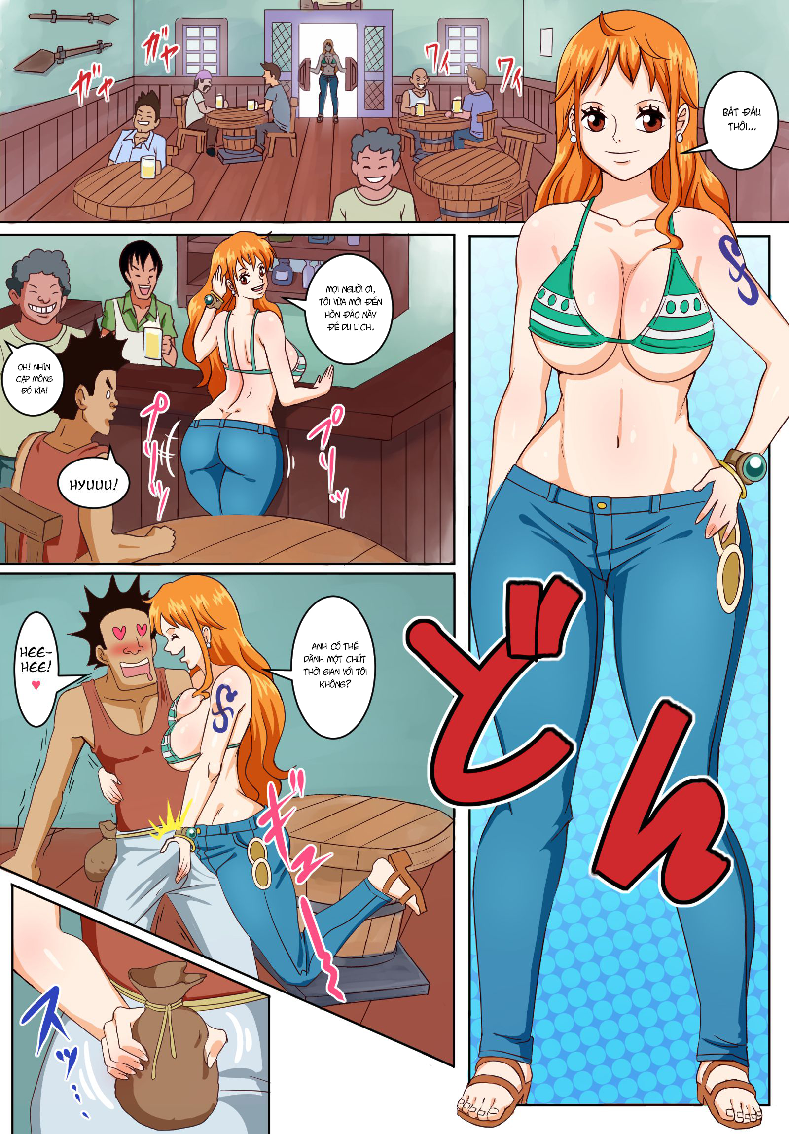 Đọc truyện hentai Nami và Robin ở quán Bar - Oneshot