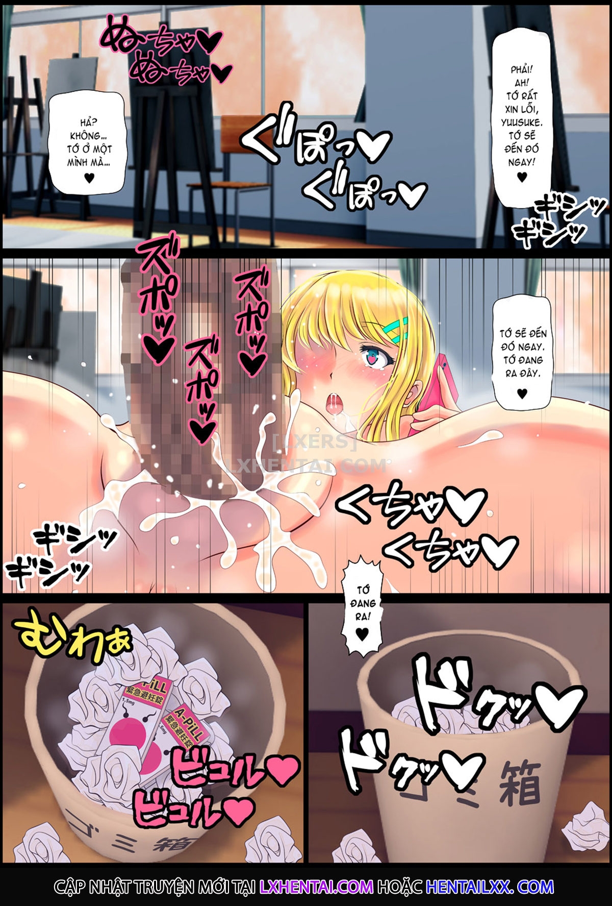 Đọc truyện hentai Blond Joshi Ryuugakusei Tanetsuke Press Namahame Taiken - Oneshot