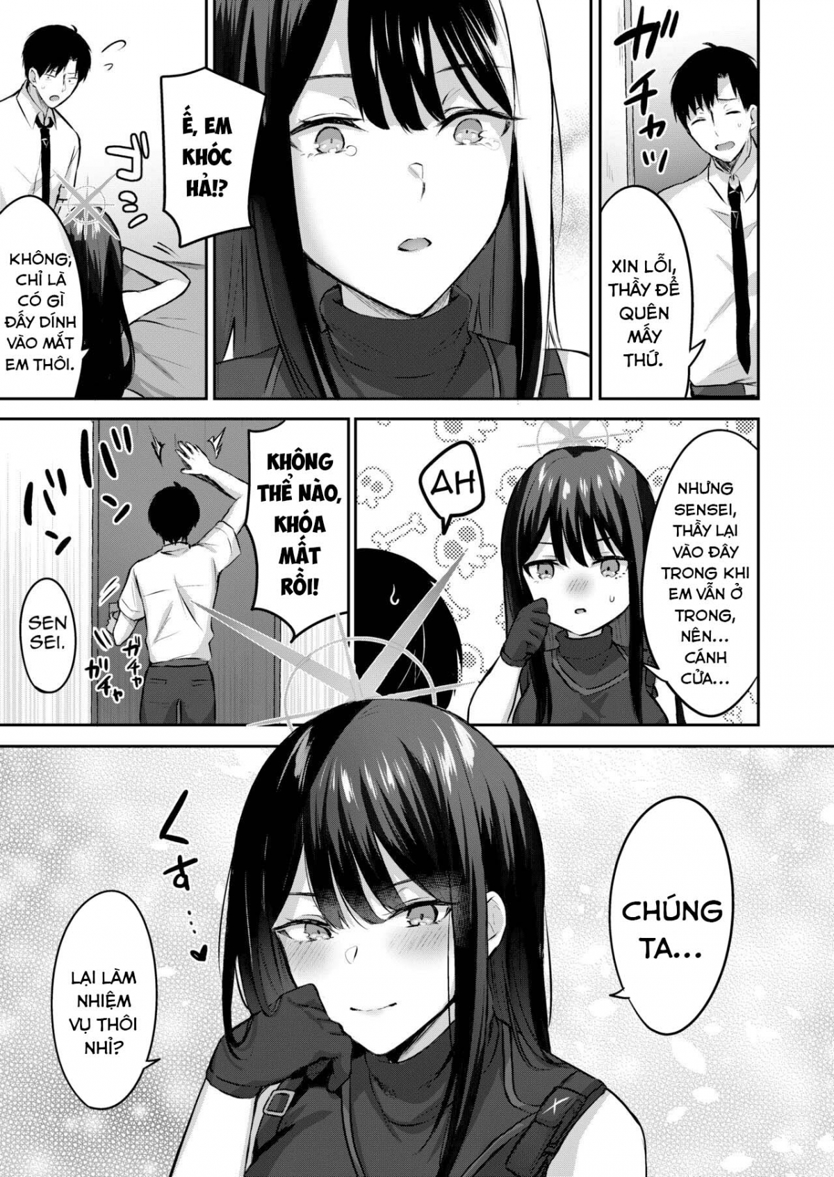 Đọc truyện hentai Không thể ra khỏi phòng nếu không làm tình với Saori. (Blue Archive) - Oneshot