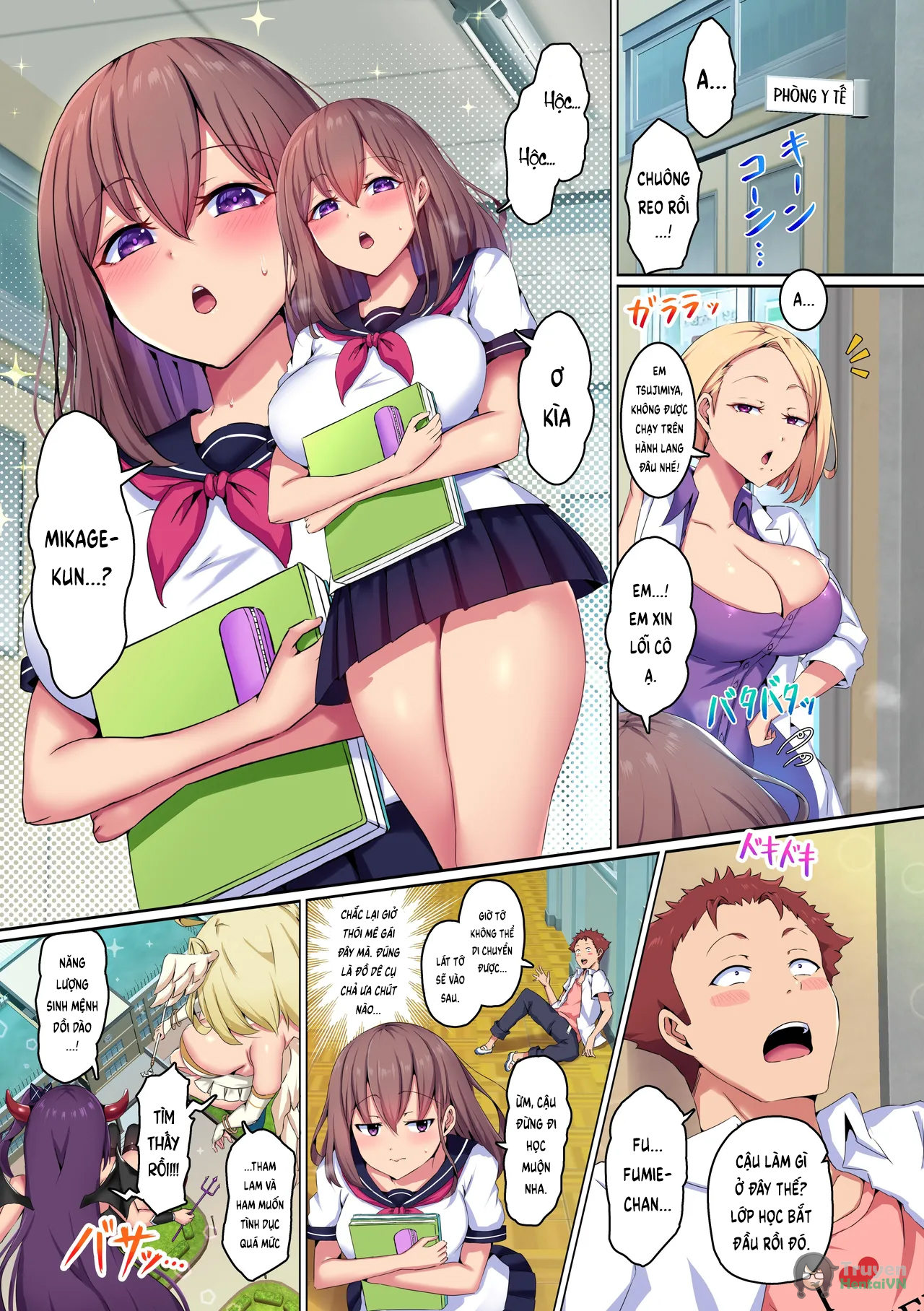 Đọc truyện hentai Dosukebe Akuma to Tenshi no Chikara de GakuenJjoshi Zen'in Hatsujo! - Oneshot