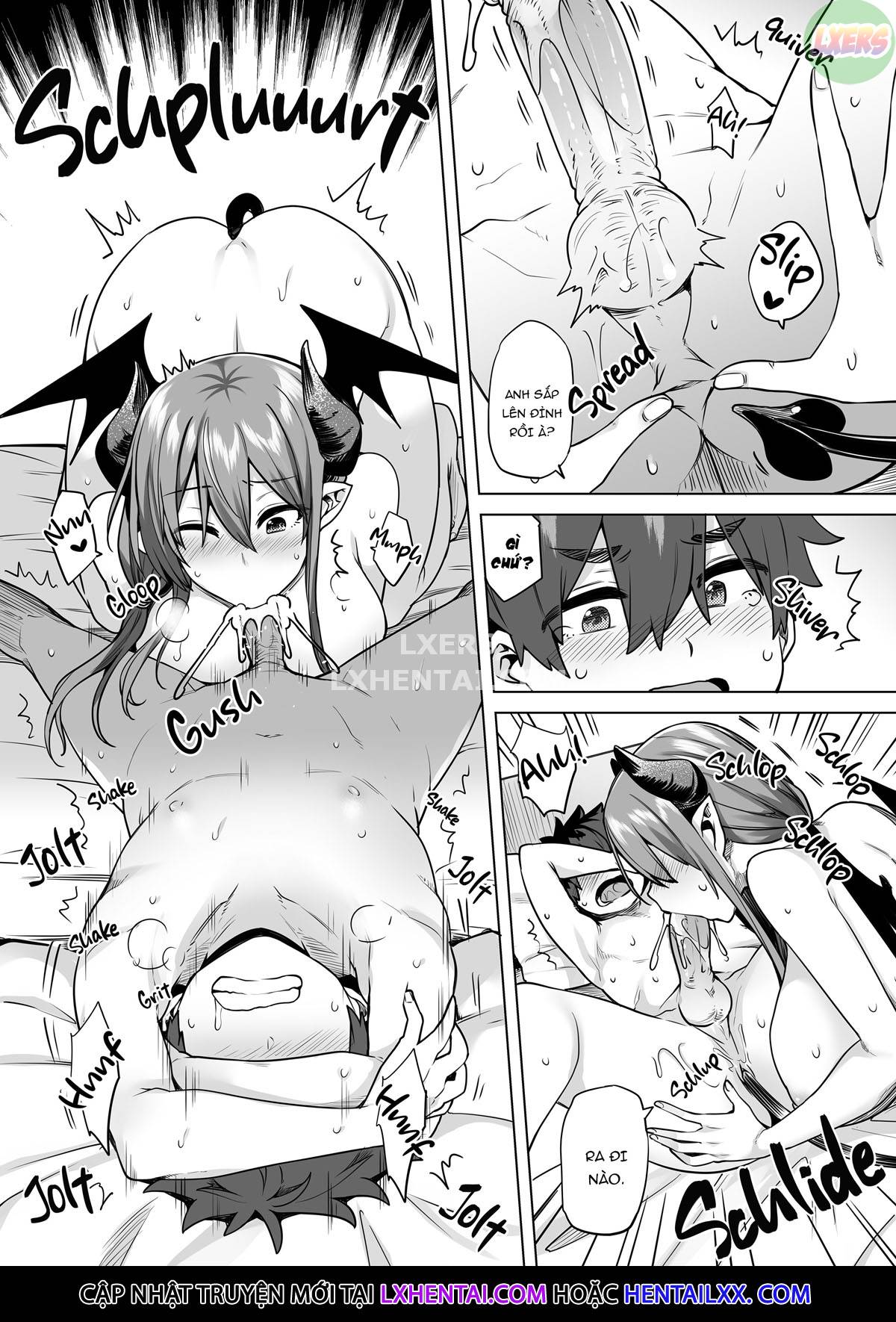 Đọc truyện hentai Những quý cô Succubus trong sứ mệnh vắt sữa - Oneshot