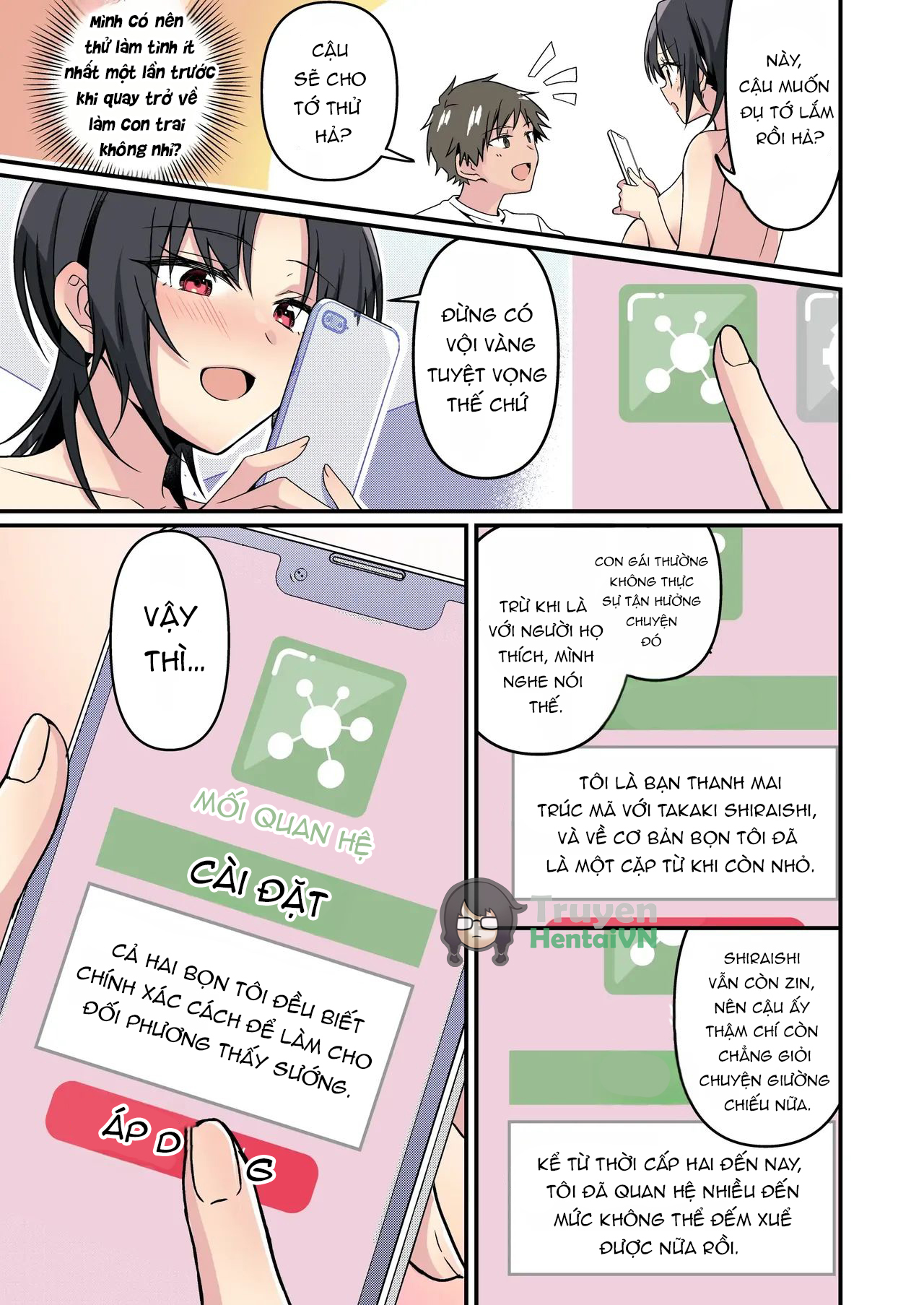 Đọc truyện hentai Jinsei Kaihen Appli de Barairo no Hibi? ~Jibun o Ukkari Dosukebe Bishoujo ni~ - Oneshot