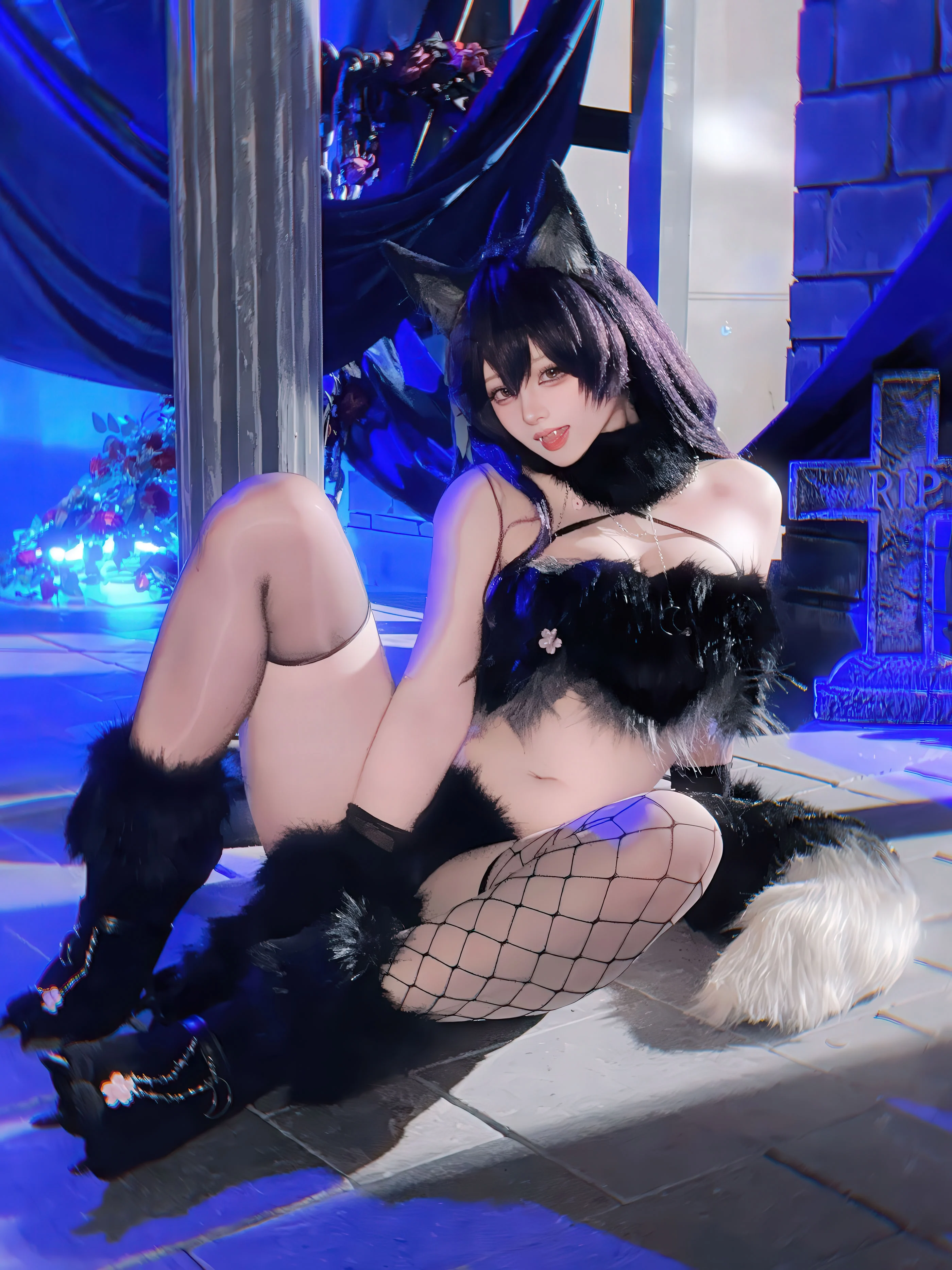 Đọc truyện hentai Tuyển tập Albums siêu phẩm Cosplay - Chap 1344 - Yukako - Azur Lane Atago Werewolf