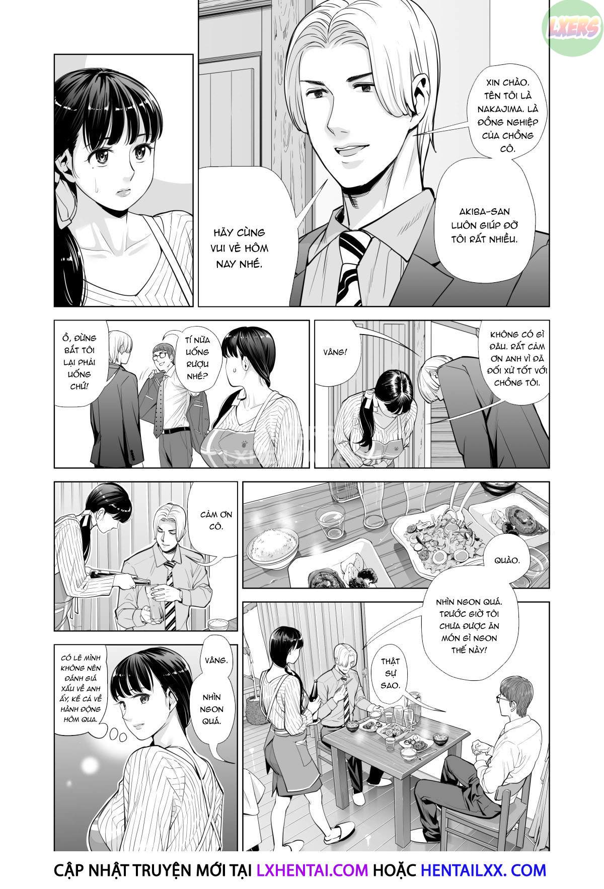 Đọc truyện hentai A Housewife Stolen By A Coworker Besides Her Blackout Drunk Husband - Chap 1