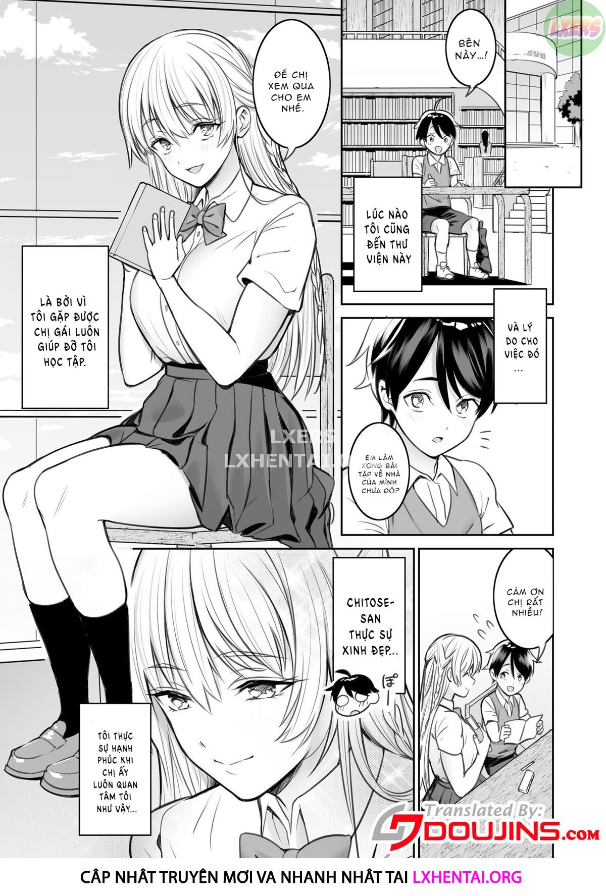 Đọc truyện hentai A Story About The Lewd Things The Onee-San I Met At The Library Does To Me - Oneshot