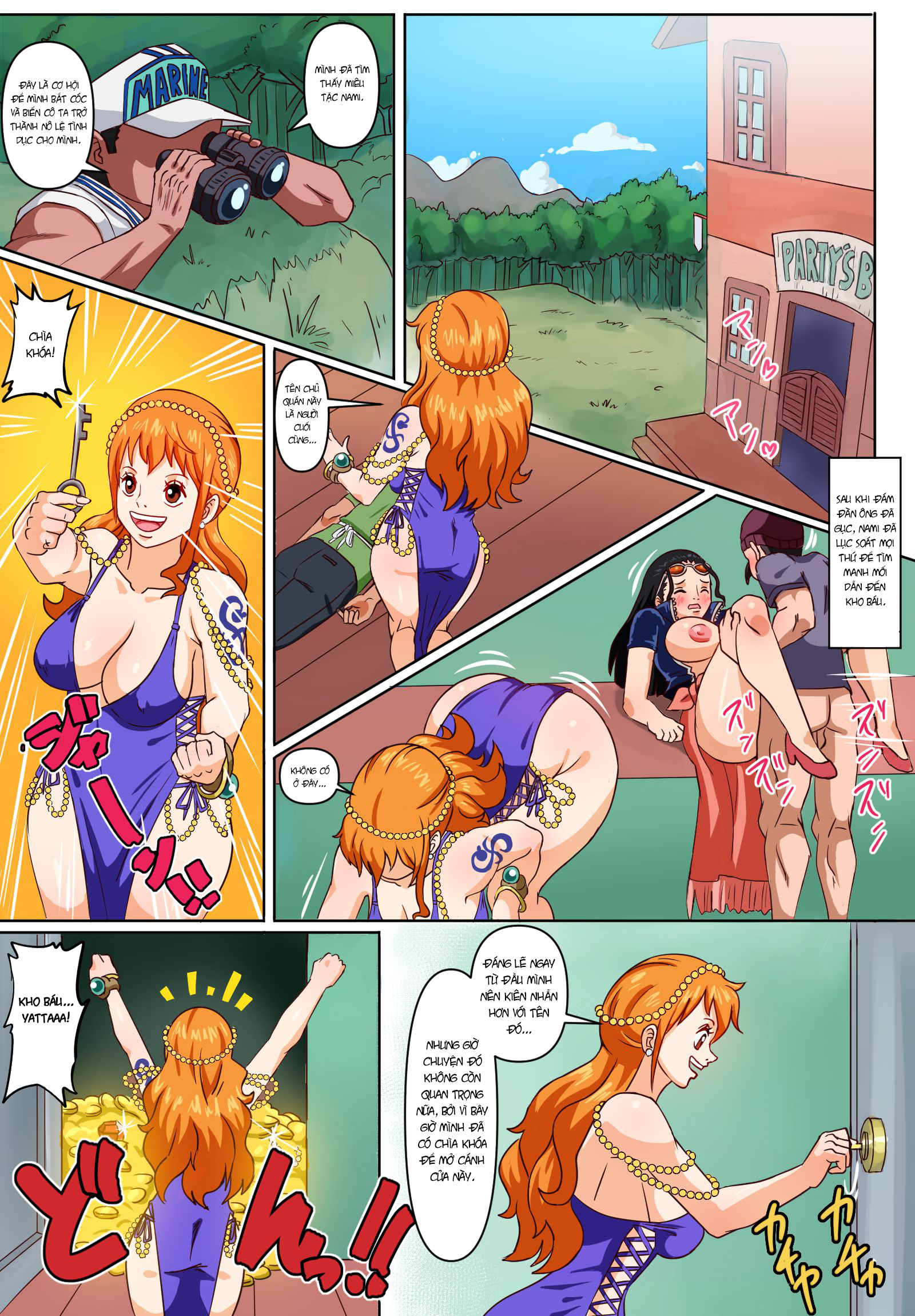 Đọc truyện hentai Nami và Robin ở quán Bar - Oneshot