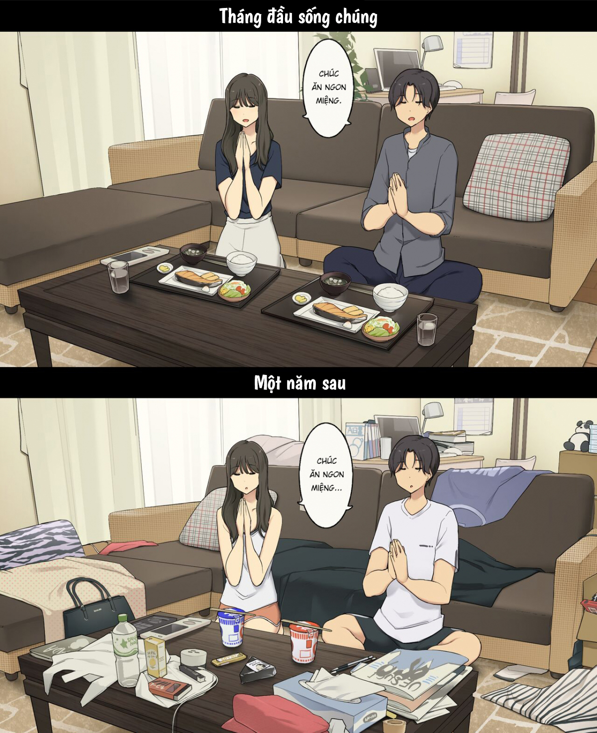 Đọc truyện hentai Cuộc sống thường nhật của một cặp đôi: Tháng đầu sống chung và một năm sau - Oneshot