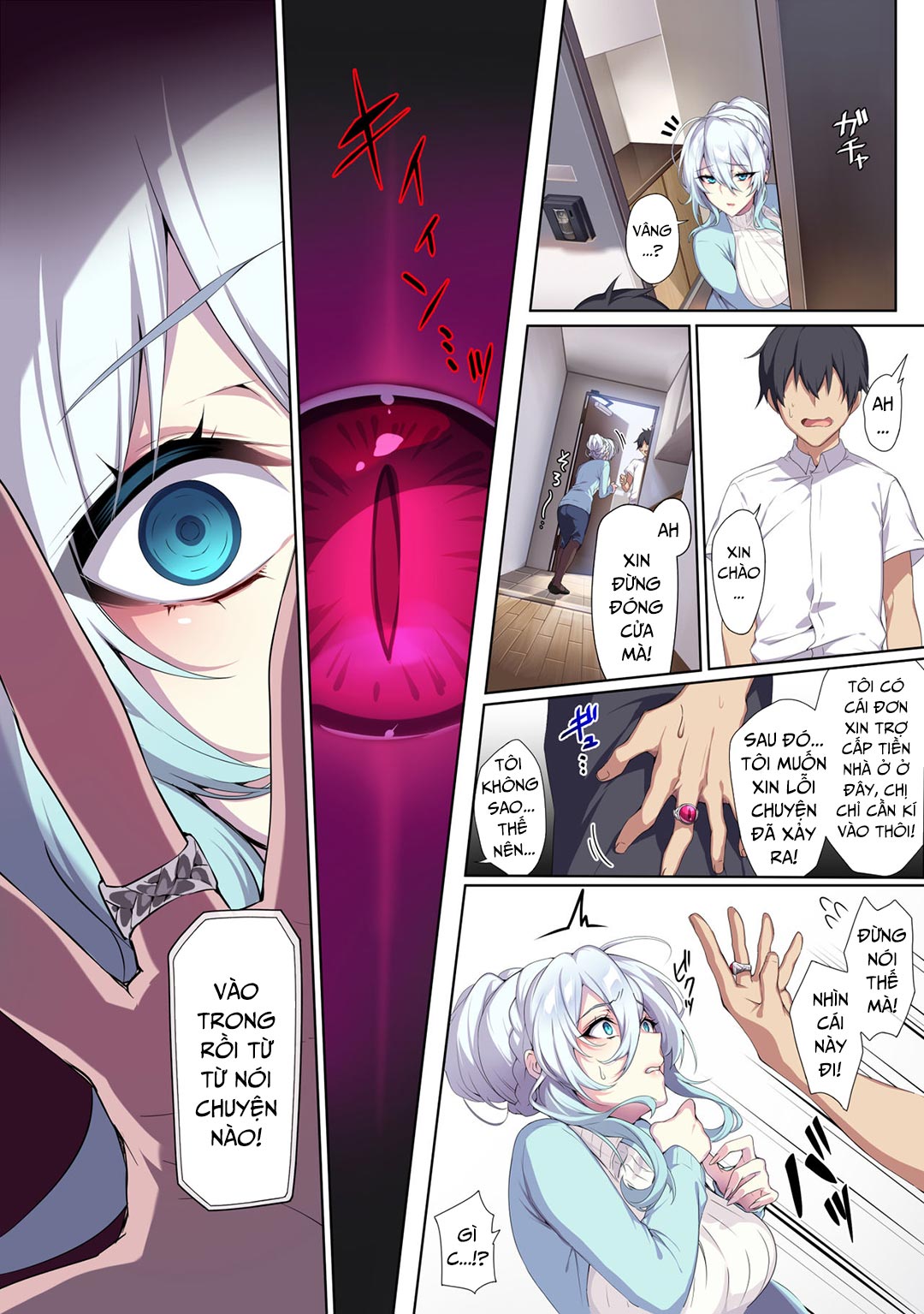 Đọc truyện hentai Hitozukiai Ga Nigate Na Miboujin No Yukionna-San To Noroi No Yubiwa - Chap 1 - Có che