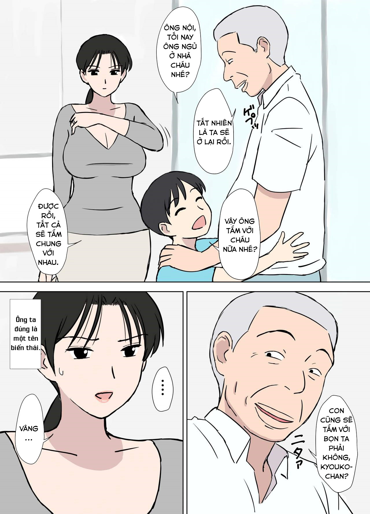 Đọc truyện hentai Kyouko-san và những lão già biến thái - Oneshot