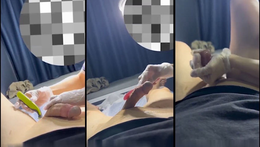 Đang wax lông cu nứng cặc quá xuất mẹ nó tinh. May mắn được em nhân viên sóc thêm mấy phát