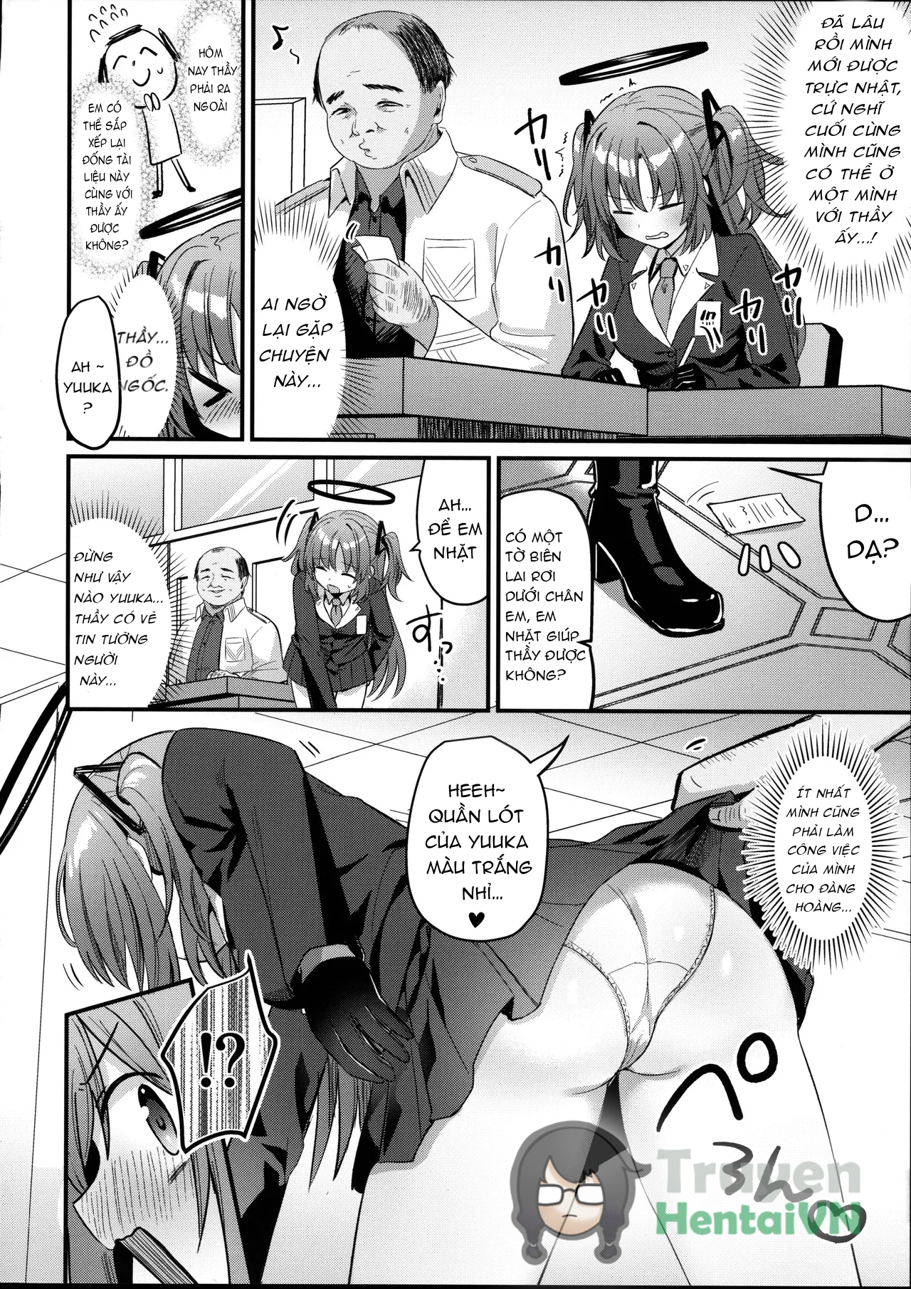 Đọc truyện hentai ENG-Chiune_Kimodebu Sugite Kivotos o Horoboshita Sensei ga Bessekaisen no Yuuka o NTR Ryoujoku suru Hon - Oneshot