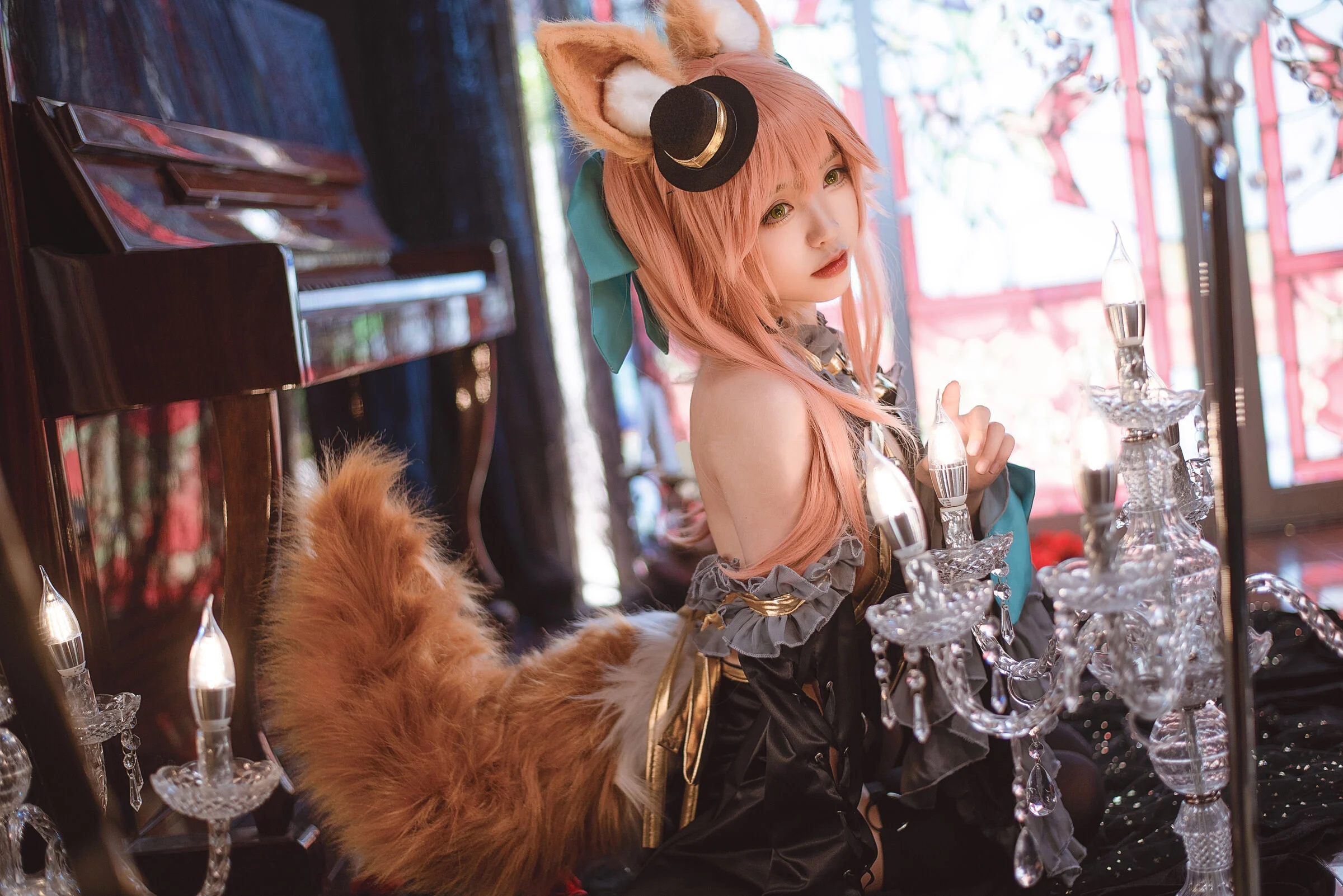 Đọc truyện hentai Tuyển tập Albums siêu phẩm Cosplay - Chap 499 - Big Curls and Small Curls - Tamamonomae is Black Magic Costume