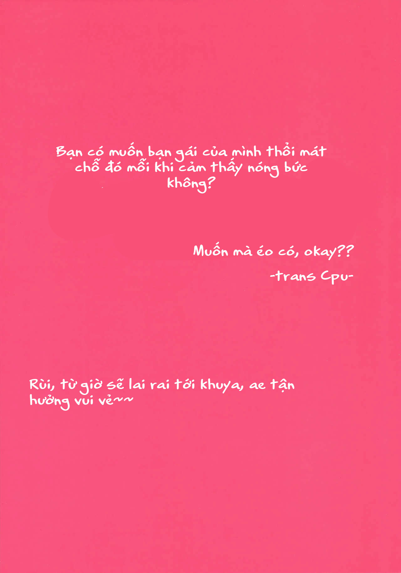 Đọc truyện hentai Chikyuu ga Achuachu dakara Kanojo ga Chintama o Fuufuu Shite Kureru Hon [Full color, Uncen] - Oneshot