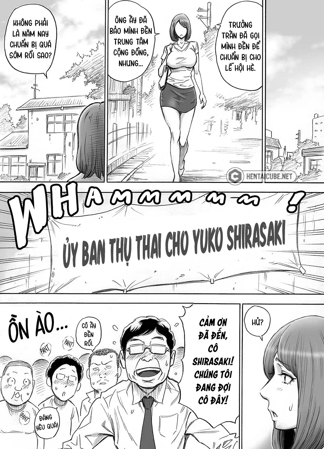 Đọc truyện hentai Toàn thị trấn giúp một người vợ có thai - Chap 1