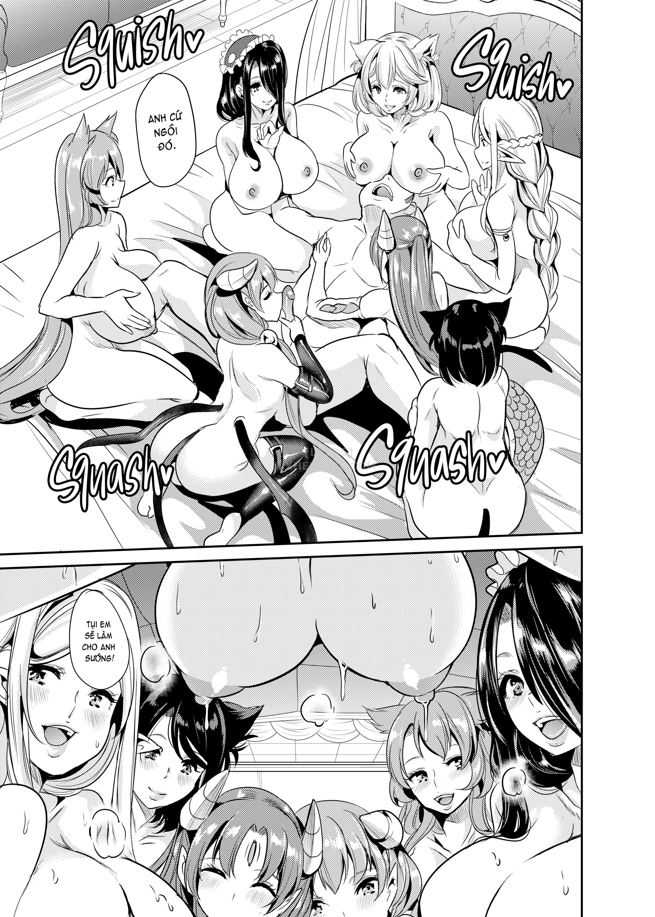 Đọc truyện hentai My Harem in Another World Collection - Chap 4 - Eight-Way Huge Cat Orgy!