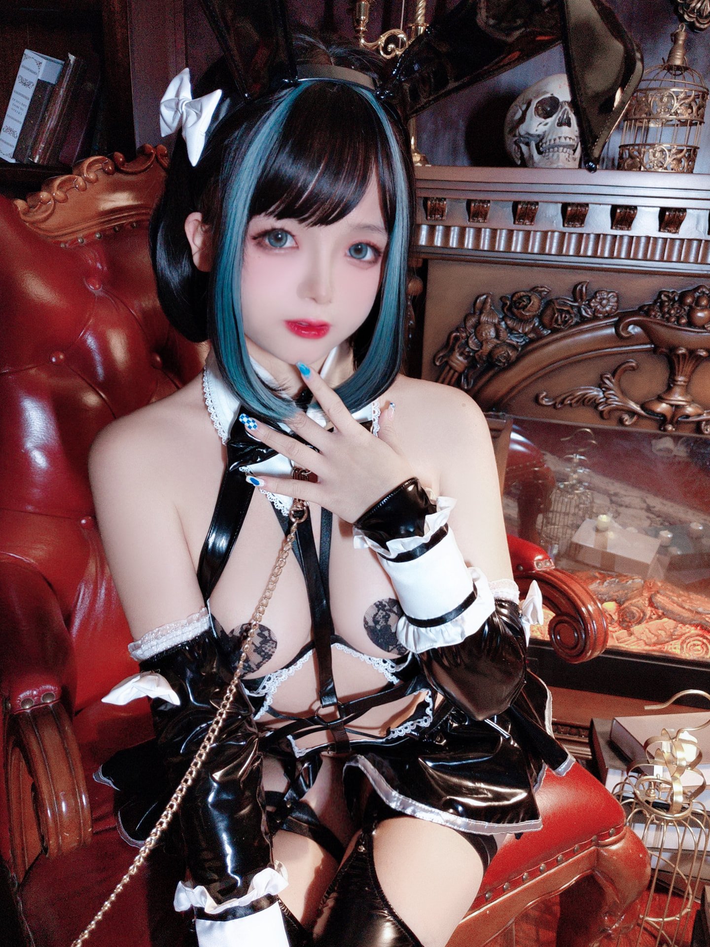 Đọc truyện hentai Tuyển tập Albums siêu phẩm Cosplay - Chap 481 - Rina Jiao - Halloween Demon Leather Jacket