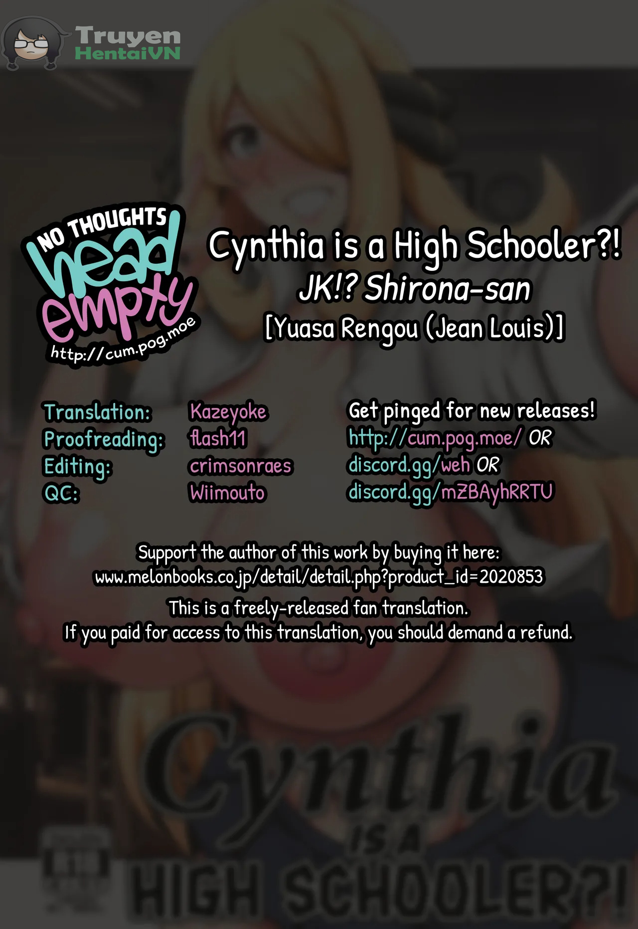 Đọc truyện hentai JK!? Shirona-san | Cynthia is a High Schooler?! - Oneshot