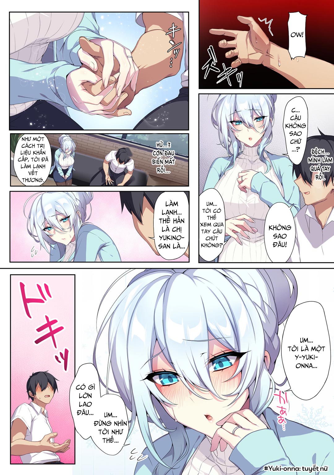 Đọc truyện hentai Hitozukiai Ga Nigate Na Miboujin No Yukionna-San To Noroi No Yubiwa - Chap 1 - Có che