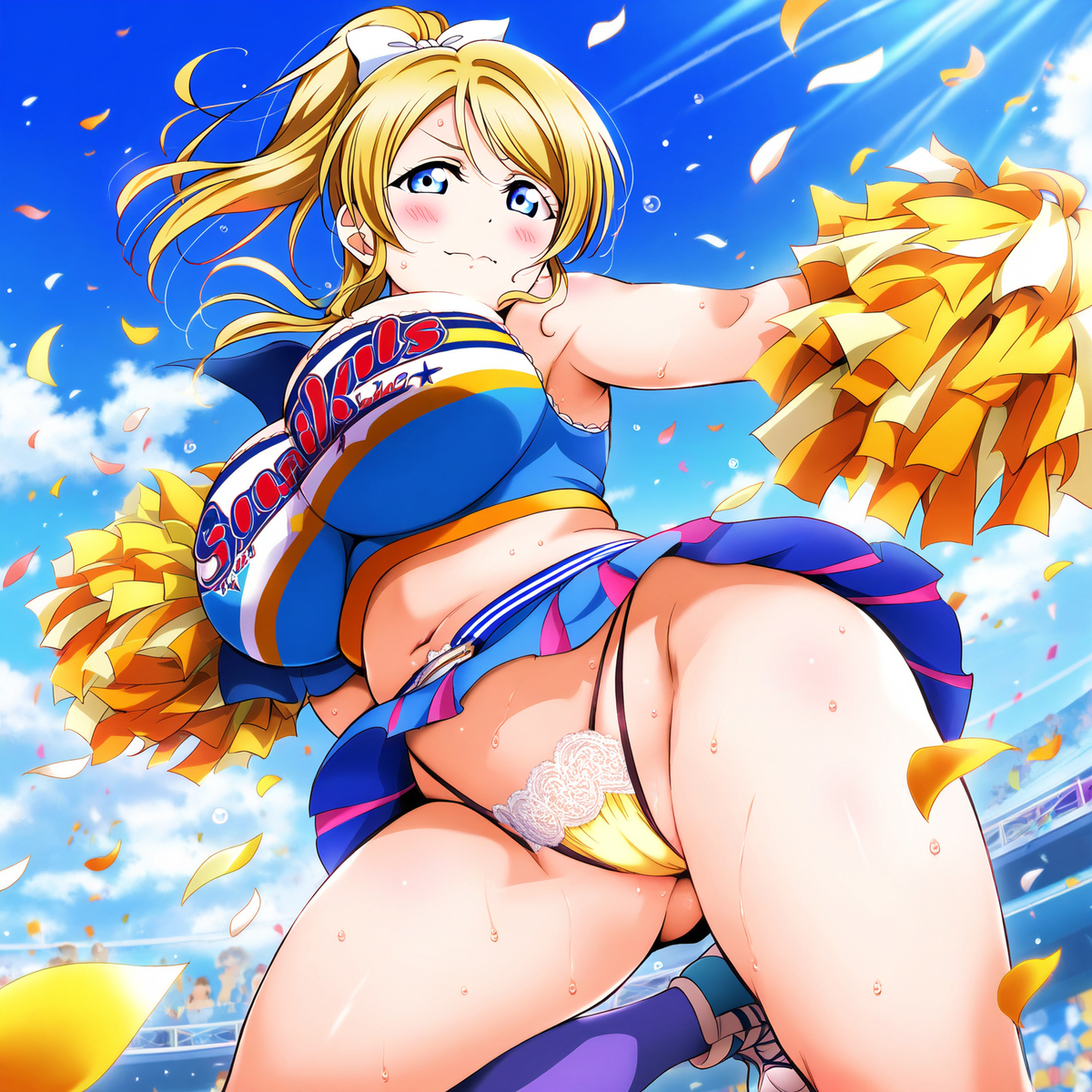 Đọc truyện hentai Tuyển tập Albums Art hentai - Chap 302 - Panty shot cheerleader Ayase Eli