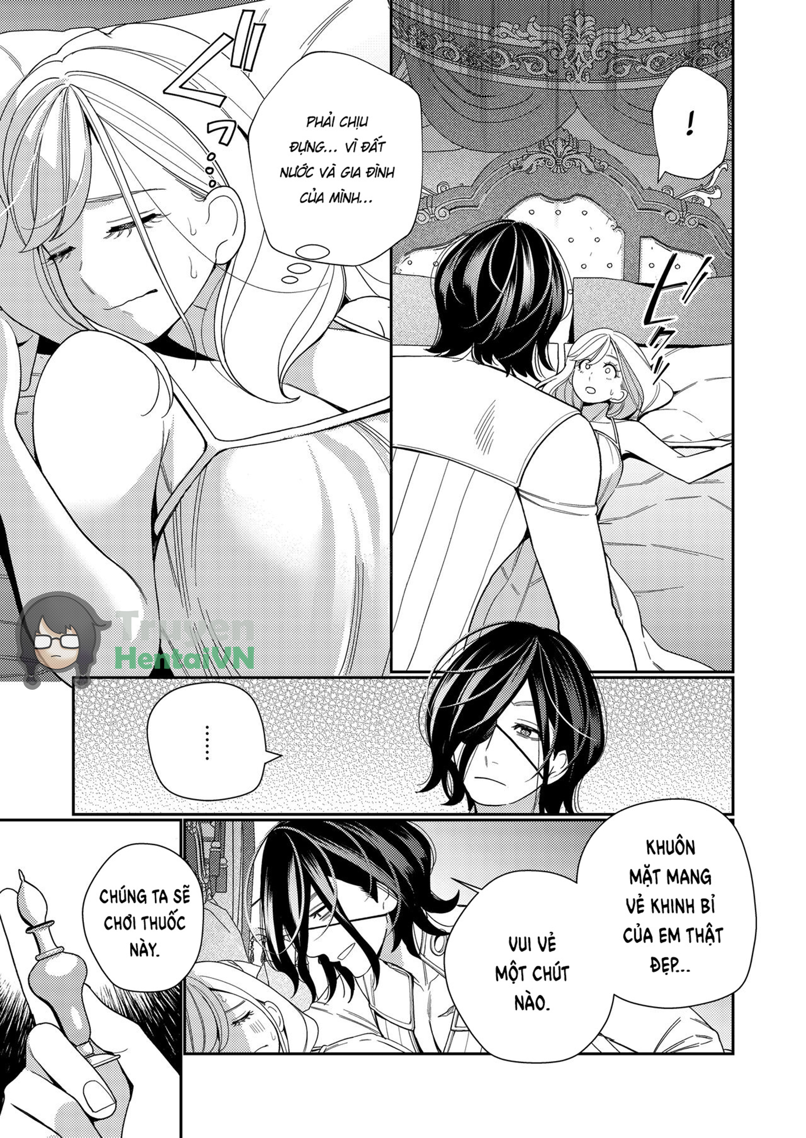Đọc truyện hentai Seijo wa Tekikoku no Ou ni Otosareru - Oneshot