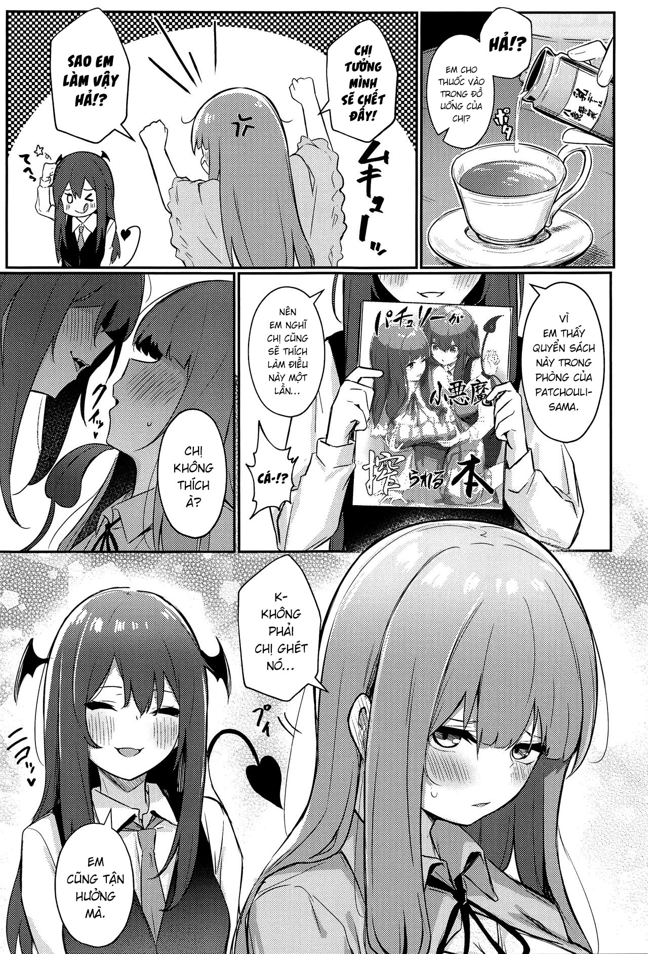 Đọc truyện hentai Patchouli ga Koakuma ni Shiborareru Hon - Oneshot