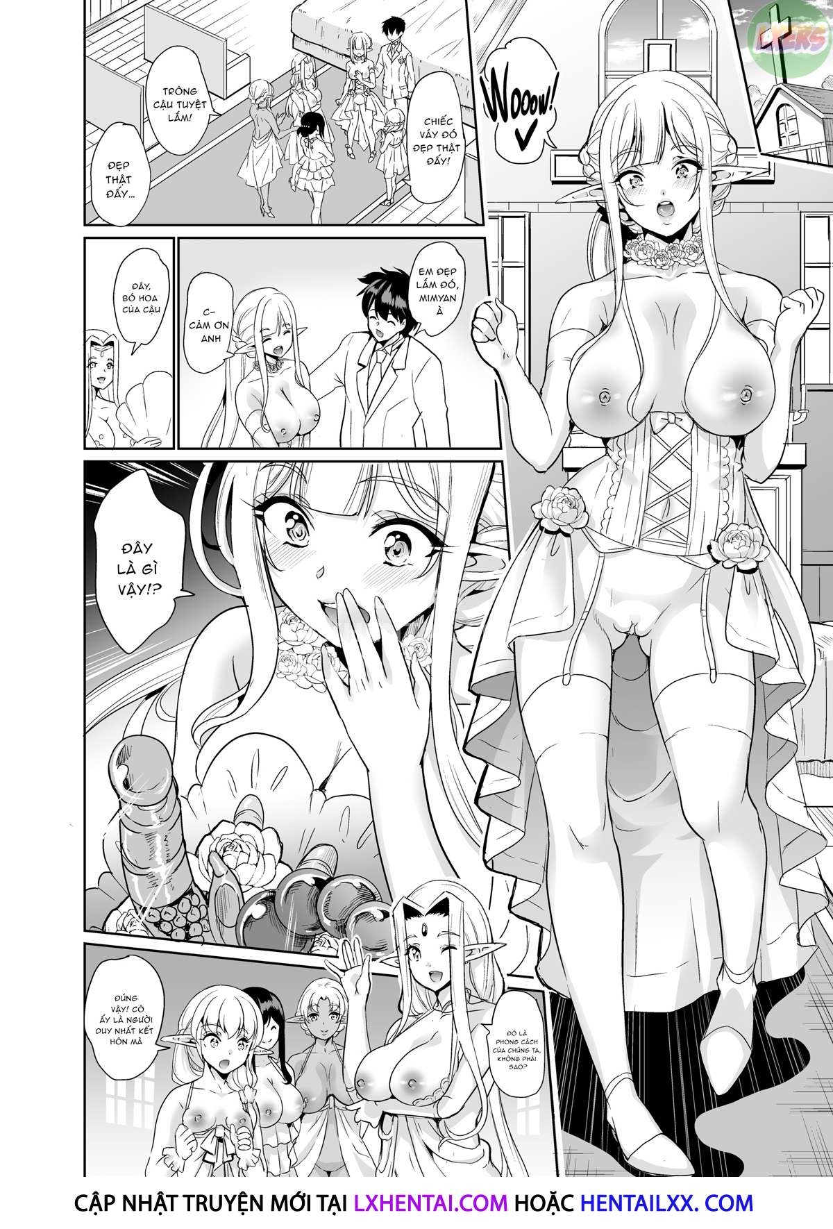 Đọc truyện hentai Slutty Elf Sisters Seeking a Husband - Chap 5 - With This Creampie I Thee Wed | END