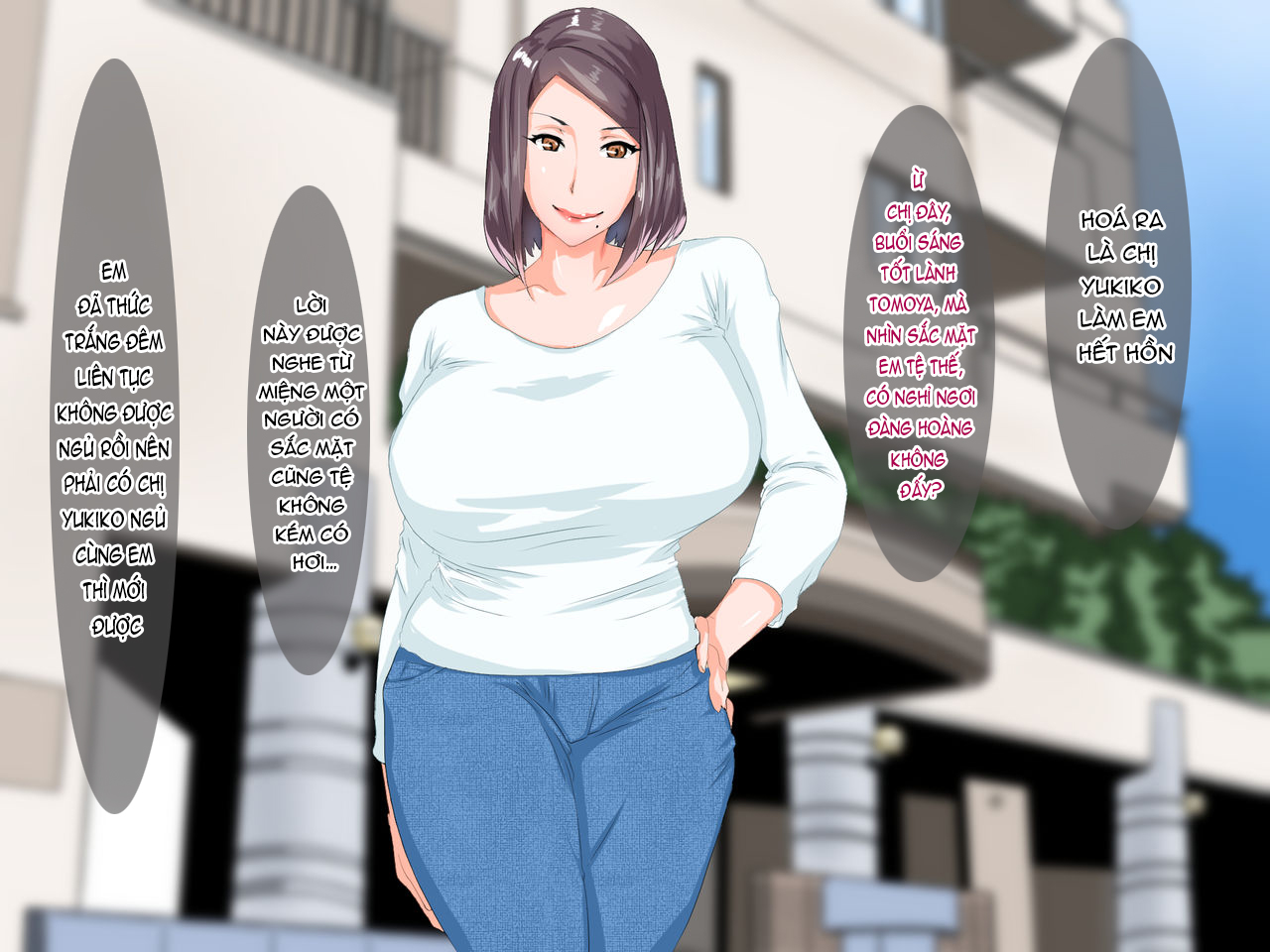 Đọc truyện hentai Yoru no Seikatsu de Mitasarenai Bakunyuu Hitozuma Oba-san to. - Chap 1