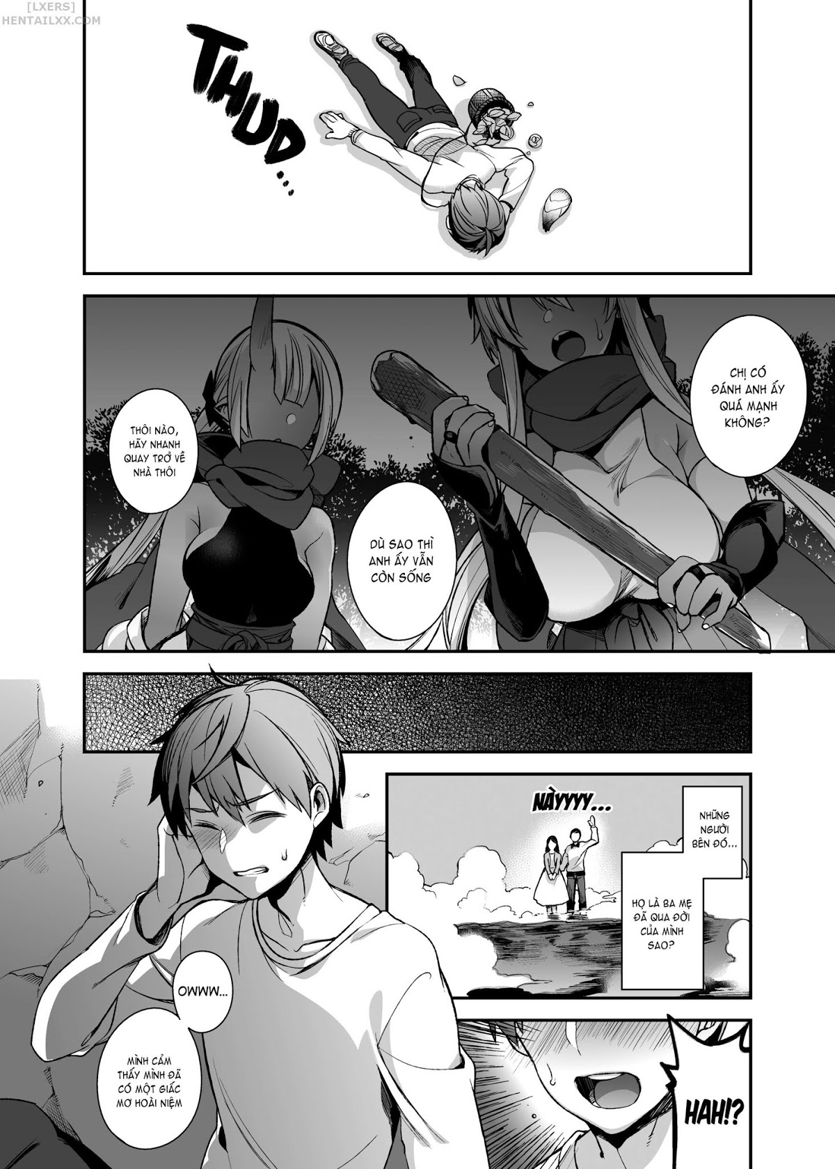 Đọc truyện hentai Hitonarazaru Oyomesama (Trọn bộ) - Chap 5: Mating with Oni - Sisters #1