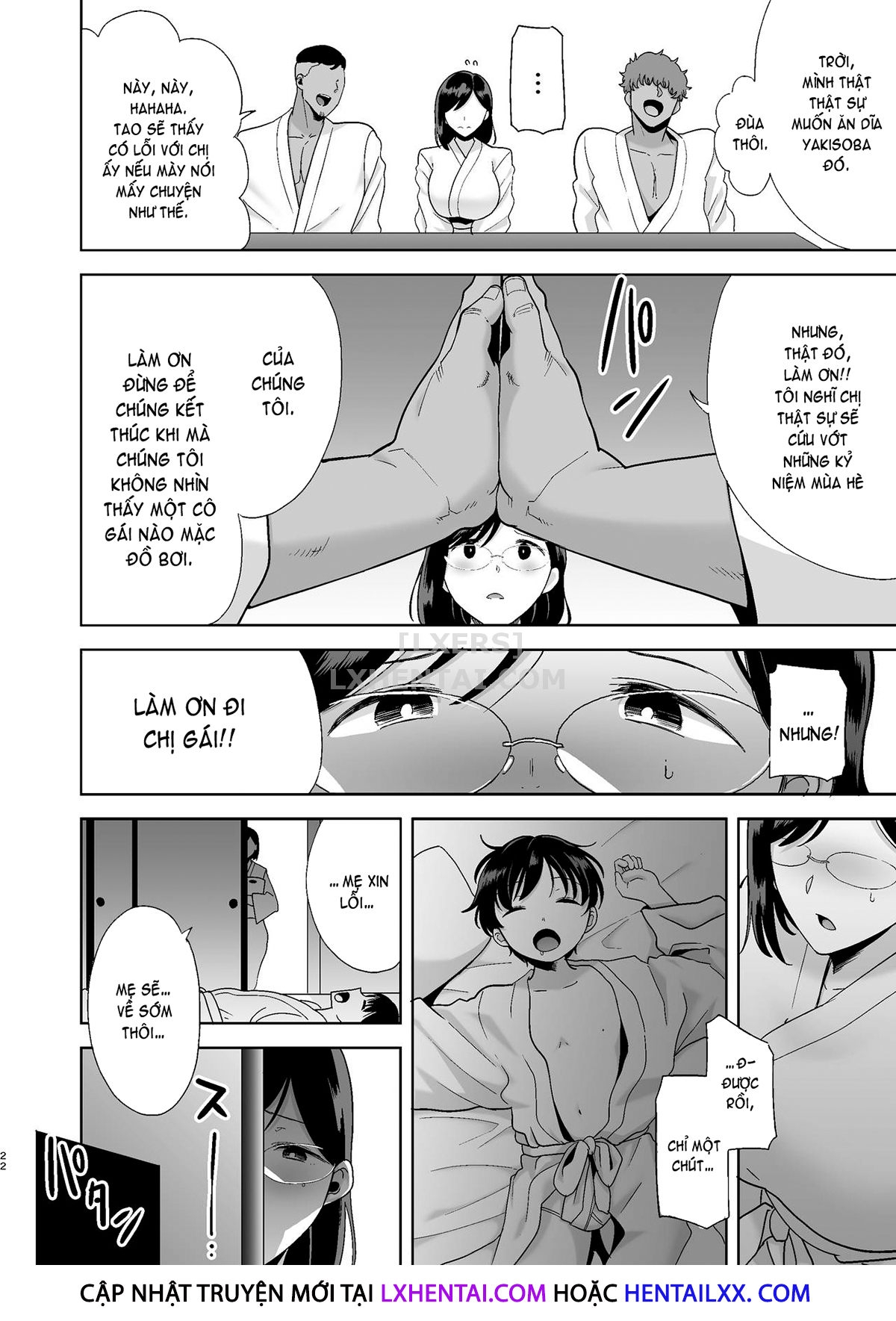 Đọc truyện hentai Natsuzuma ~Natsu, Ryokan, Nanpa Otoko-Tachi Ni Ochita Tsuma~ - Chap 1 - Có che