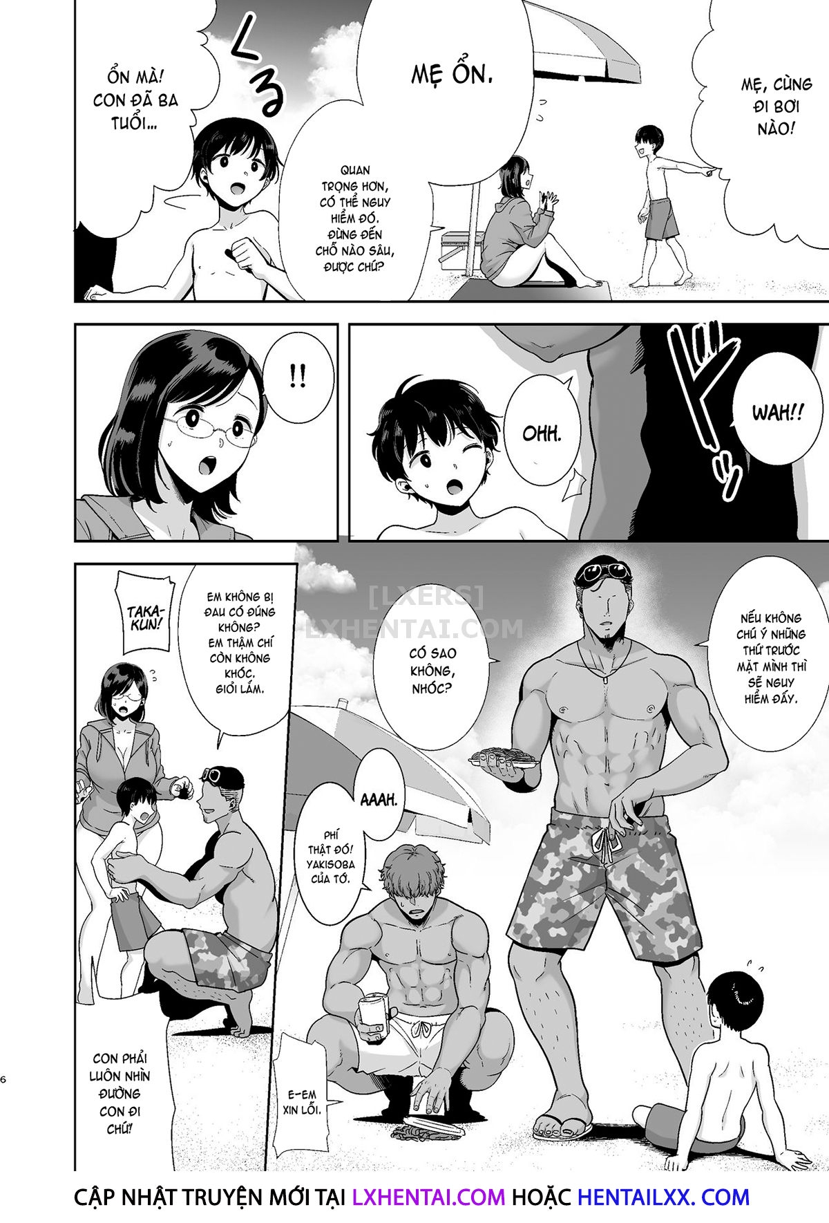 Đọc truyện hentai Natsuzuma ~Natsu, Ryokan, Nanpa Otoko-Tachi Ni Ochita Tsuma~ - Chap 1 - Có che