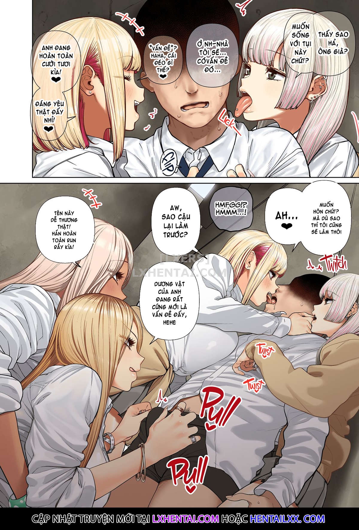 Đọc truyện hentai Oshikake Bakunyuu Gal Harem Seikatsu! - Oneshot