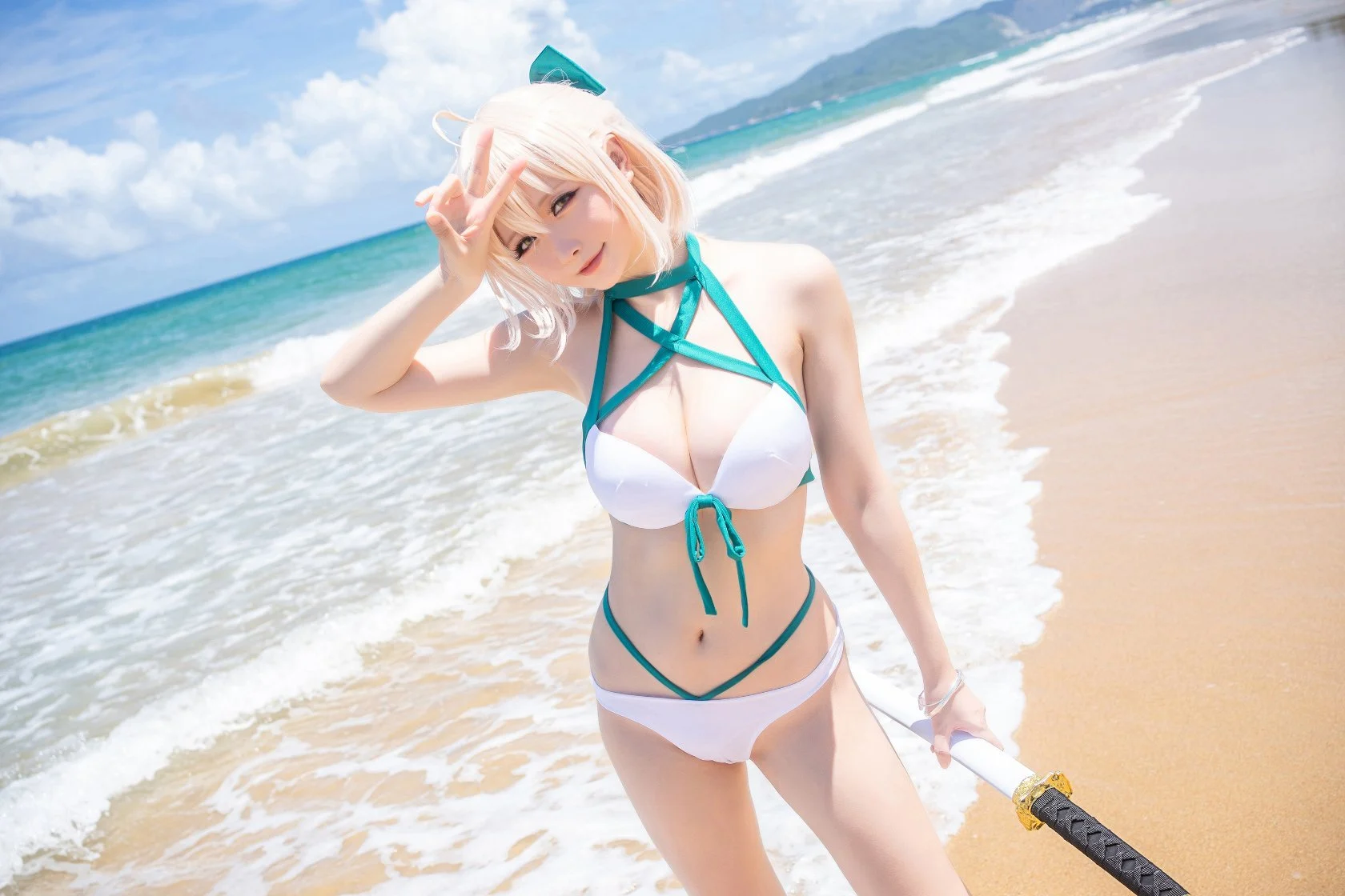 Đọc truyện hentai Tuyển tập Albums siêu phẩm Cosplay - Chap 956 - [Star Chichi] Okita Souji Swimsuit