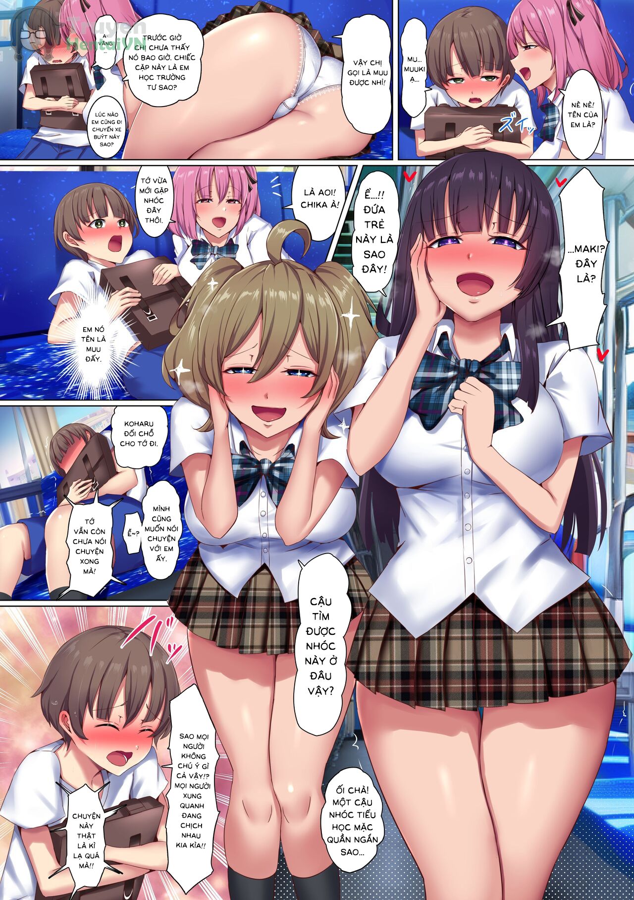 Đọc truyện hentai Bitch na Seifuku Joshi-tachi ni Doutei o Taberarechau Hanashi. Kono Sekai no Onee-san-tachi wa Zenin Ero sugiru - Oneshot