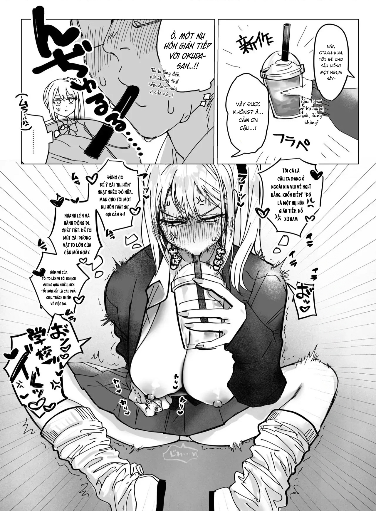 Đọc truyện hentai Ryou Kataomoi ga Minoranai Gyaru-san wa Iramura Chikunii ga Tomaranai! - Oneshot