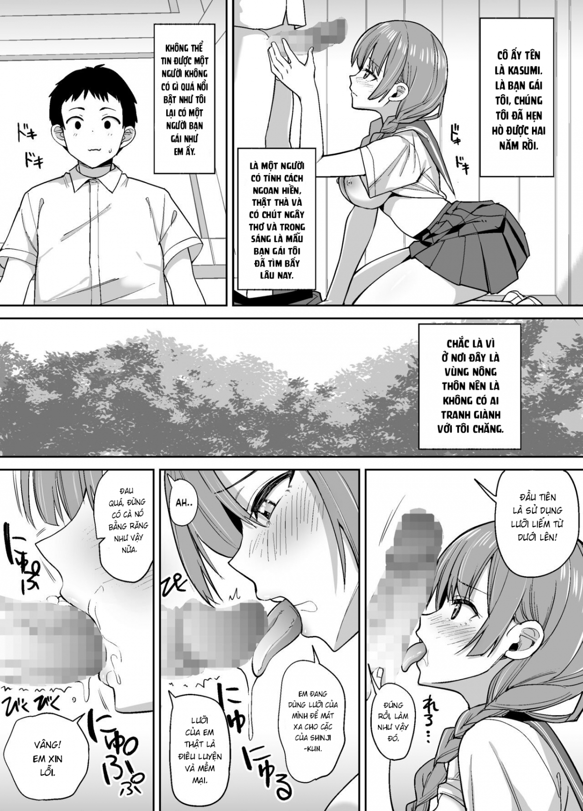 Đọc truyện hentai Inaka de wa Kawaii Kanojo wo Furyou no Senpai ni Netorare - Oneshot