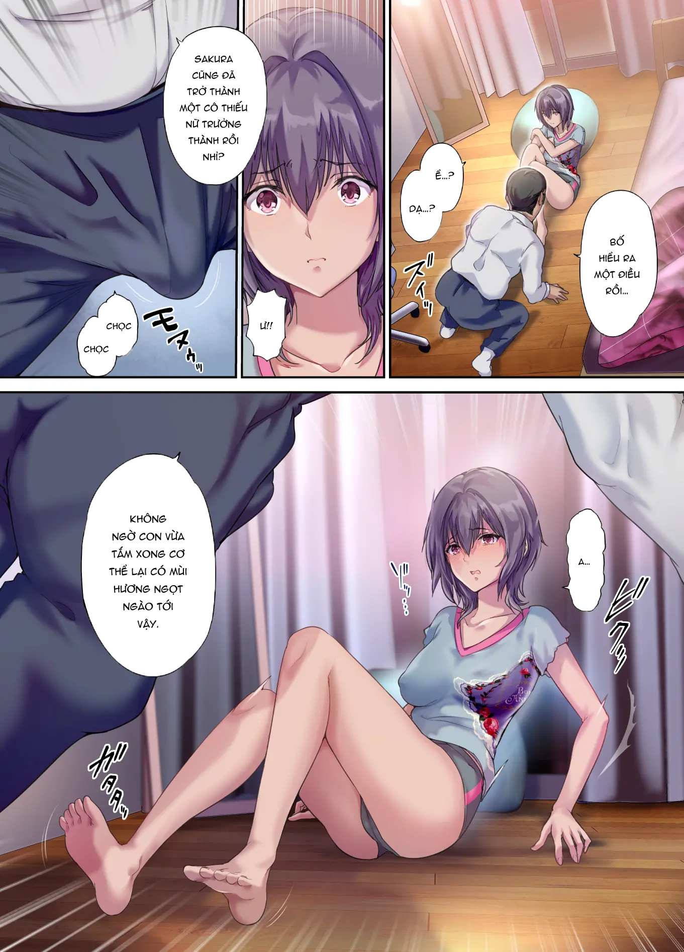 Đọc truyện hentai Con gái được thụ tinh trong phòng ngủ của cặp đôi - Chap 1