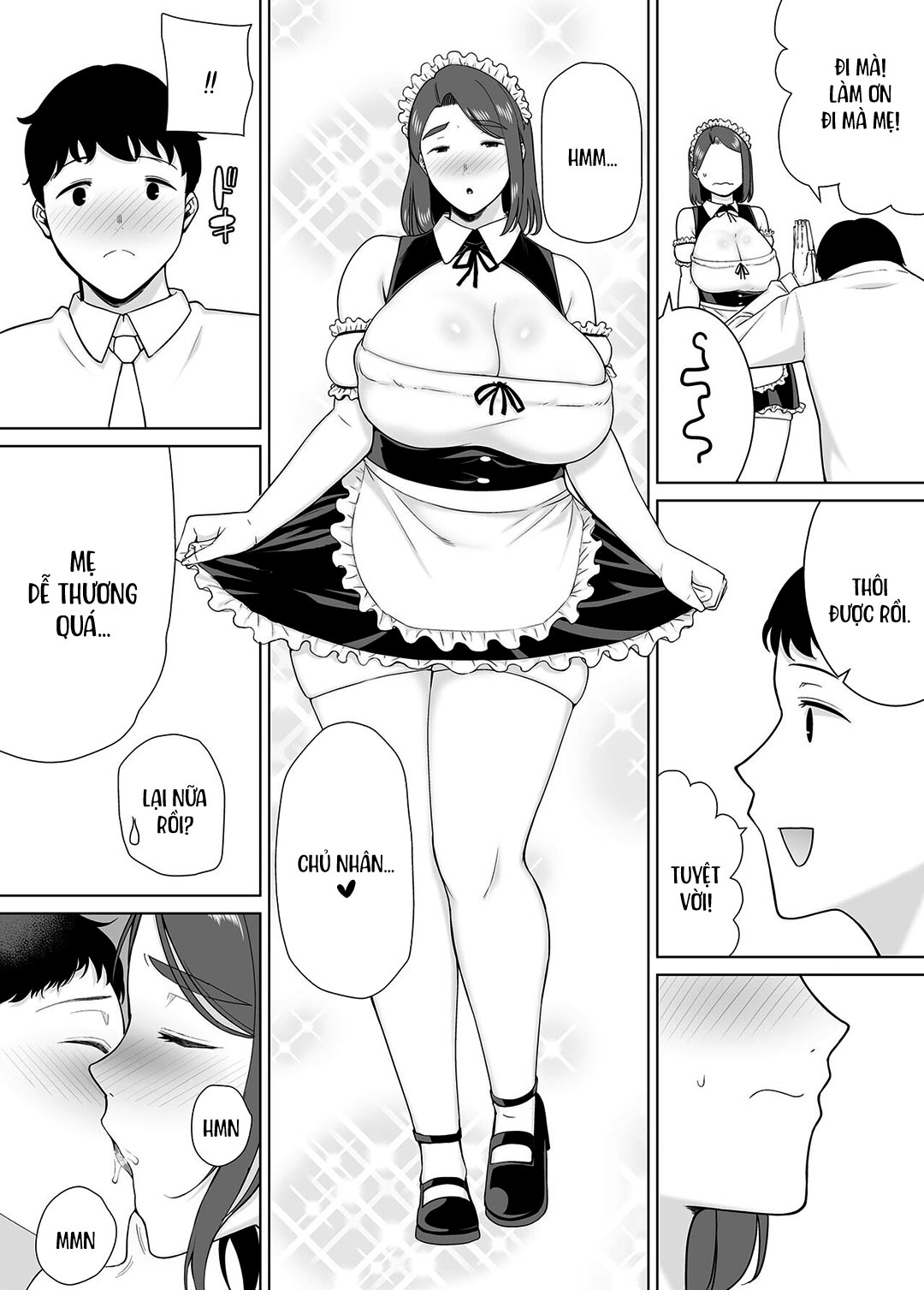 Đọc truyện hentai Mẹ là người phụ nữ mà tôi yêu - Chap 7B - Đồng phục hầu gái