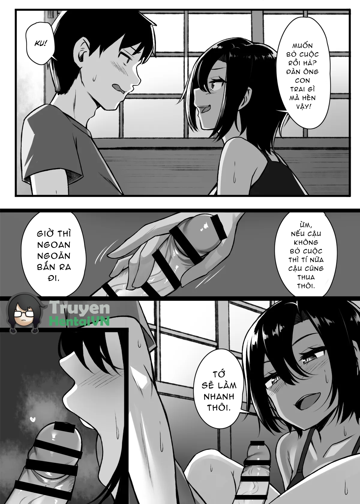 Đọc truyện hentai Makezu Girai na Osananajimi to H Shoubu suru Hanashi - Oneshot