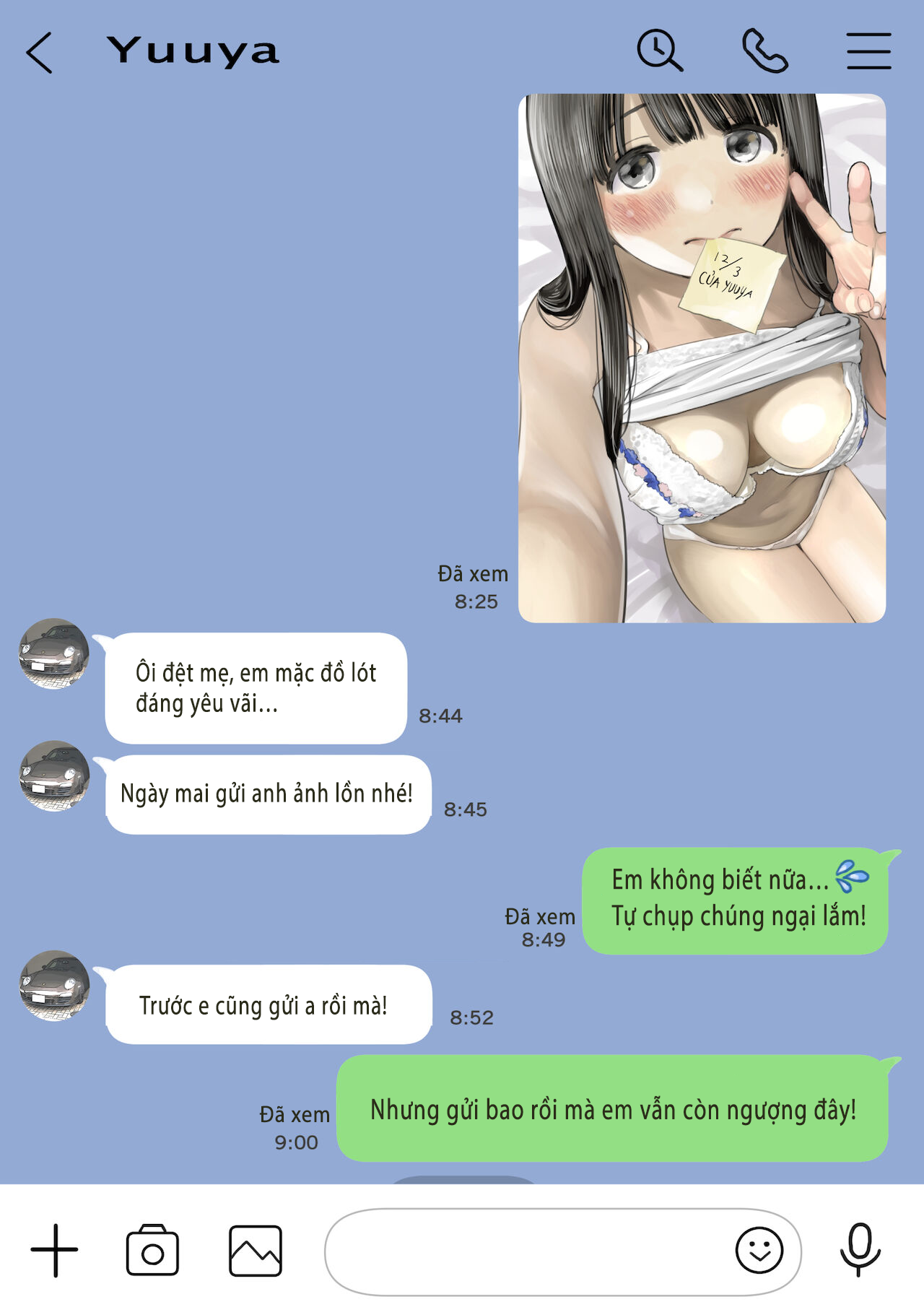 Đọc truyện hentai Phát hiện sừng khi xem trộm điện thoại bạn gái (Phần 2) - Chap 3: Send nude