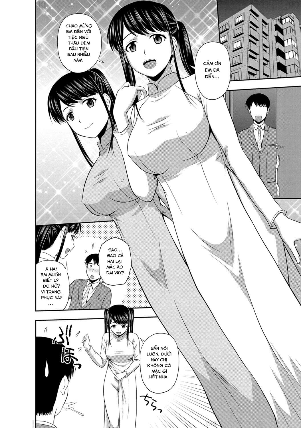 Đọc truyện hentai Tiệc Ngủ Qua Đêm Cùng Hai Chị Em Áo Dài - Oneshot