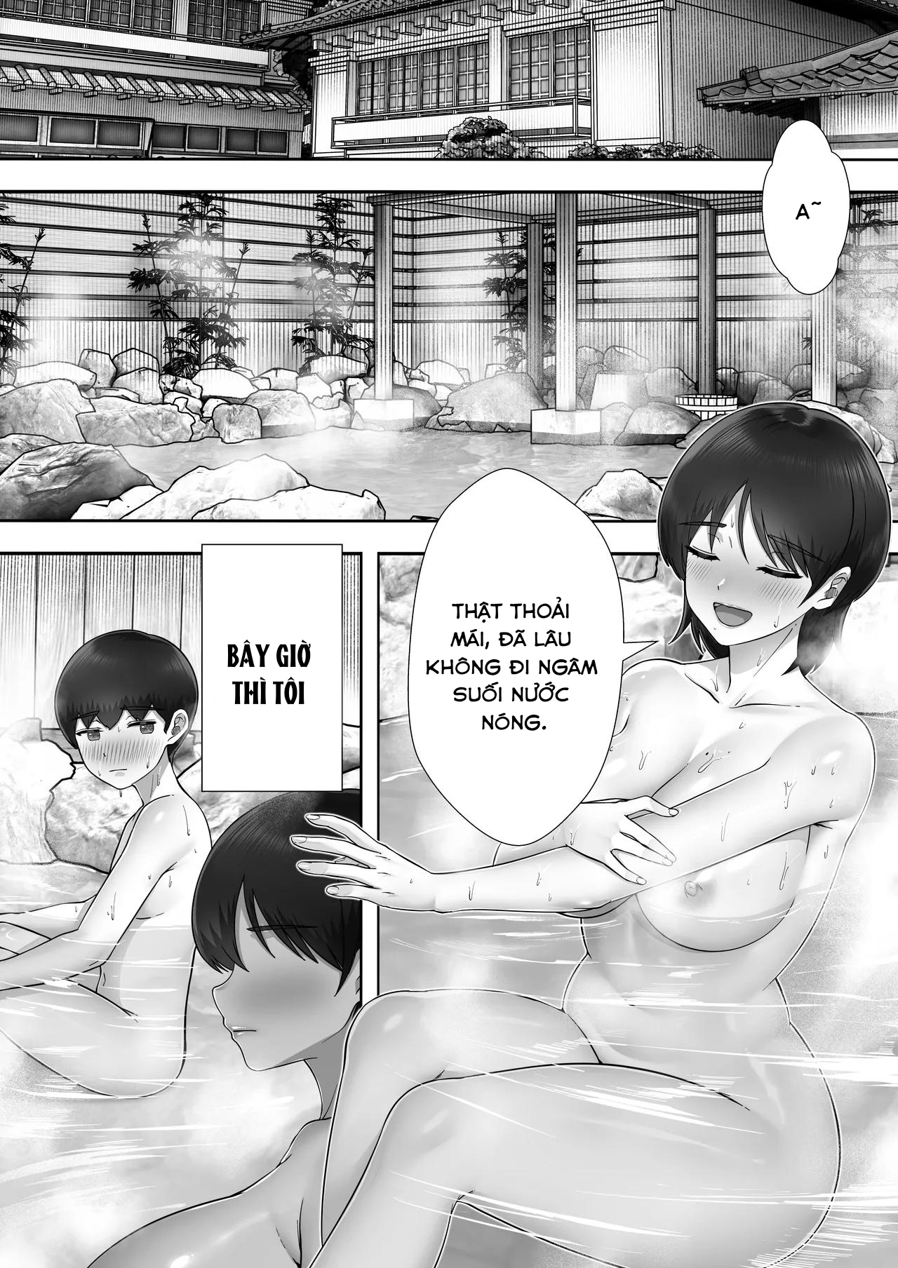 Đọc truyện hentai Daisuki Kaa-chan to Onsen Haramase Ryokou - Oneshot