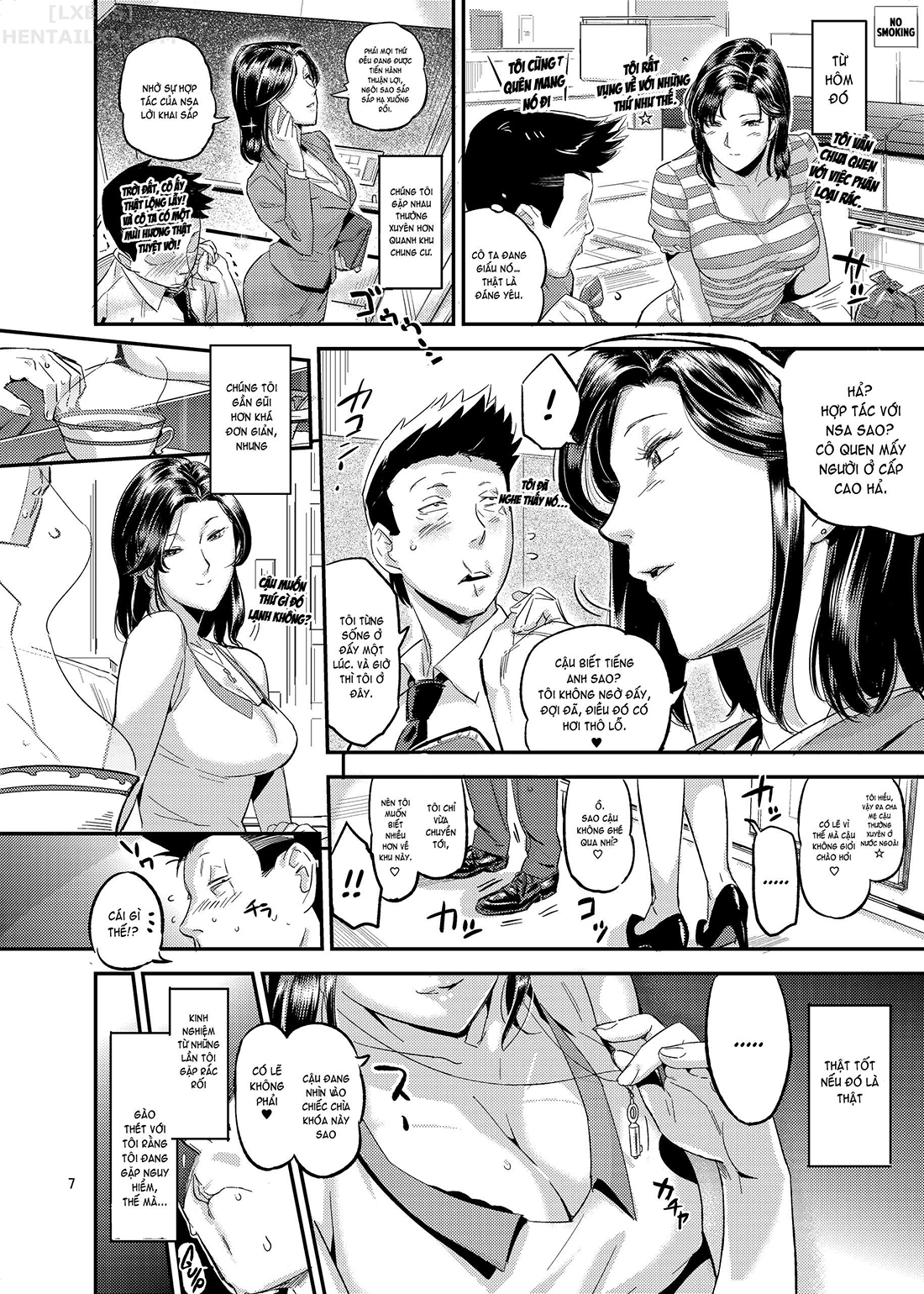 Đọc truyện hentai Otonari-san no Otoshikata - Chap 1 - Có che