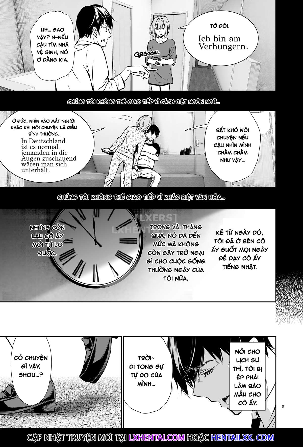 Đọc truyện hentai Homestay-chu no Doitsu Musume ga Issho ni Furo ni Haitte Kuru Wak - Oneshot