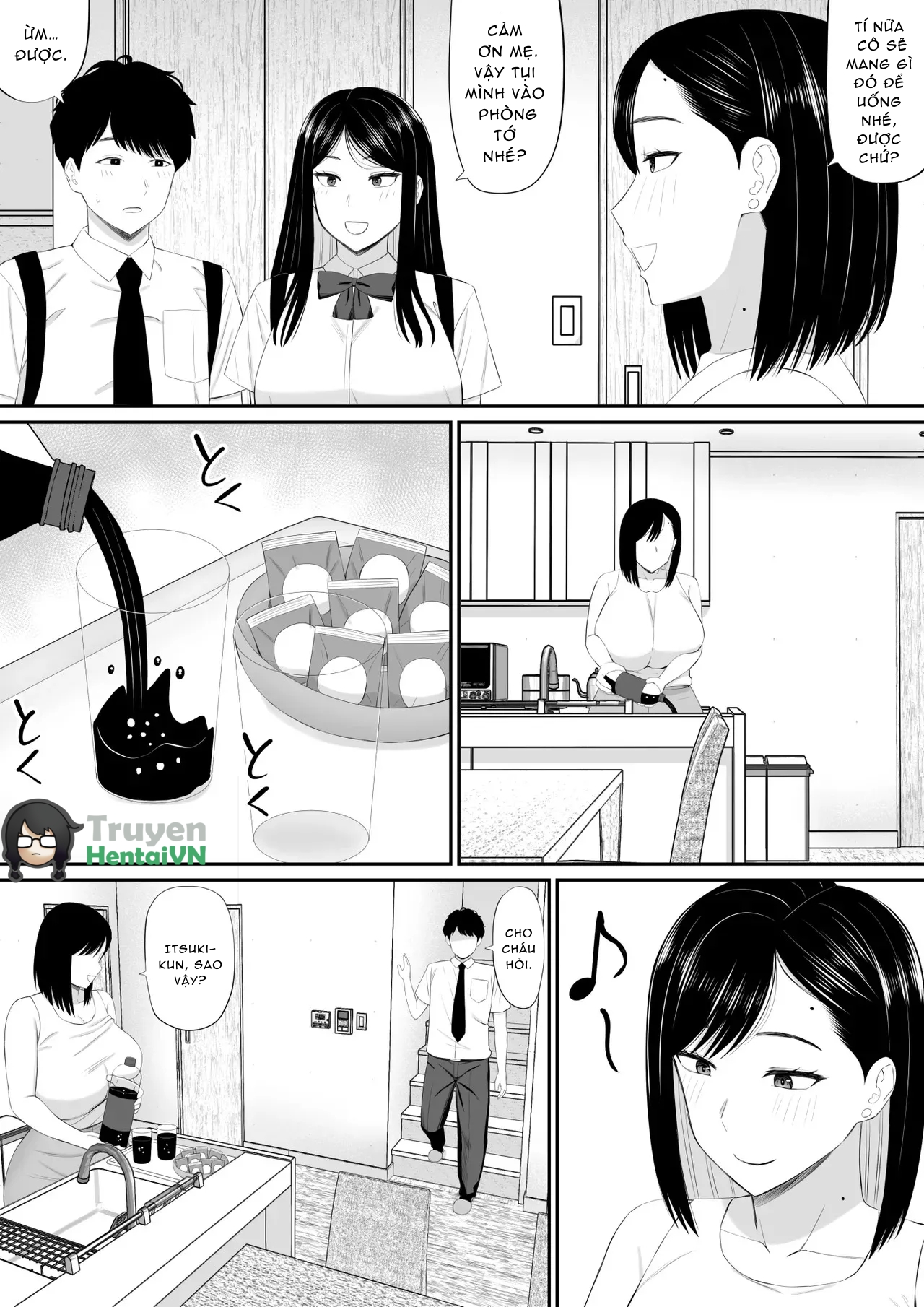 Đọc truyện hentai Sewayaki Kaa-san Musume no Kareshi ni Tanomarete Hitohada Nugu - Oneshot