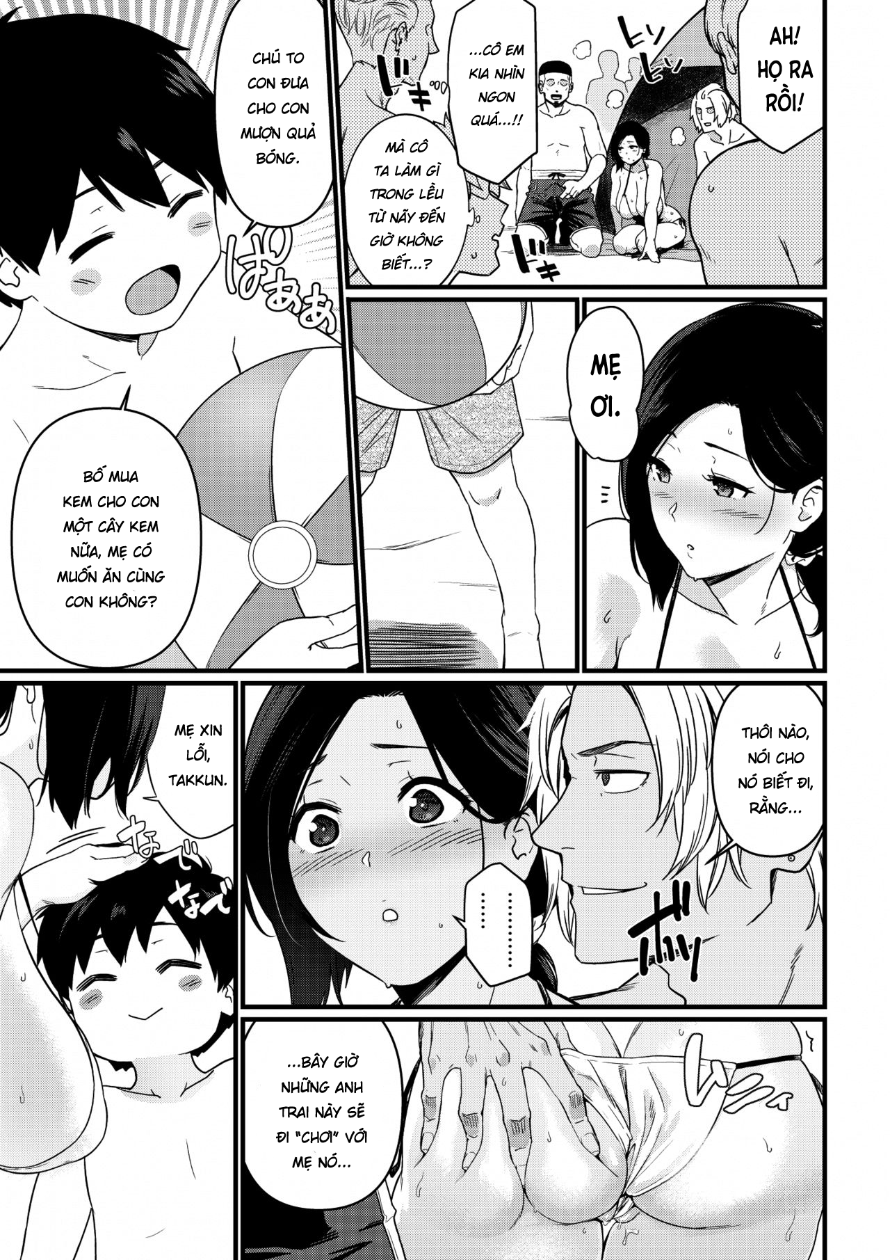 Đọc truyện hentai Mama was Hit on at the Beach - Chap 1.2