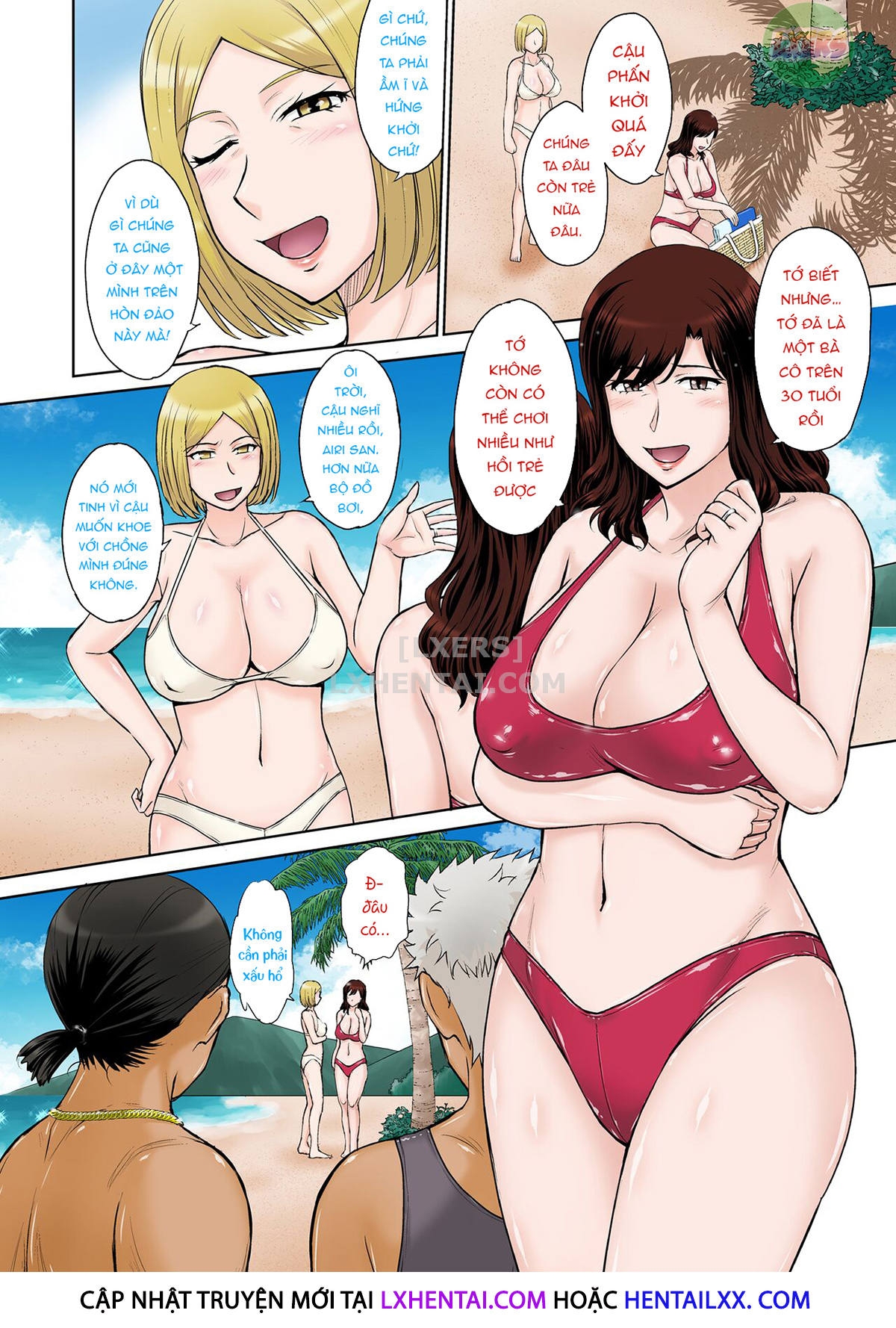 Đọc truyện hentai Hitozuma Nanpa! Namahame!! Resort Island - Oneshot