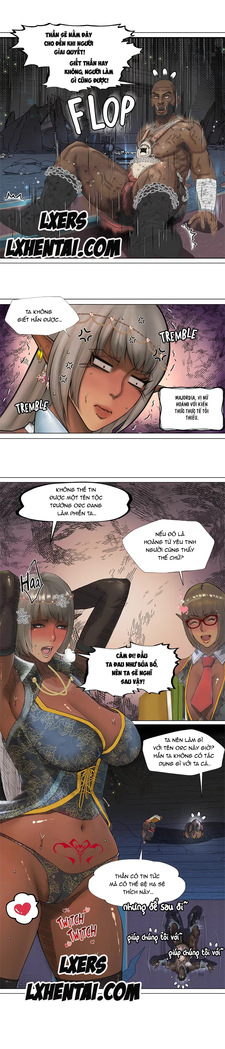 Đọc truyện hentai Nữ Hoàng Dark Elf Và Nô Lệ Orc - Chap 1