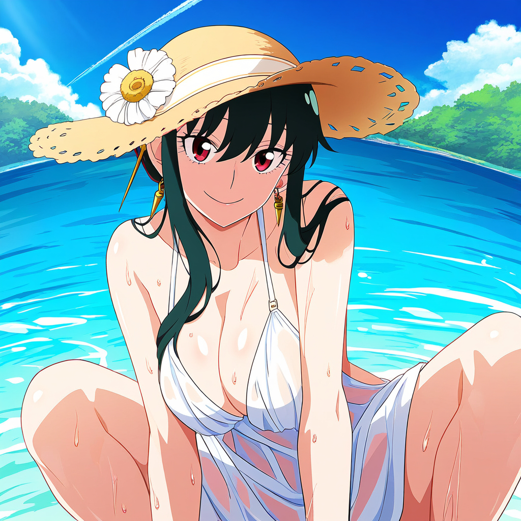 Đọc truyện hentai Tuyển tập Albums Art hentai - Chap 322 - Yor Forger AI illustration straw hat